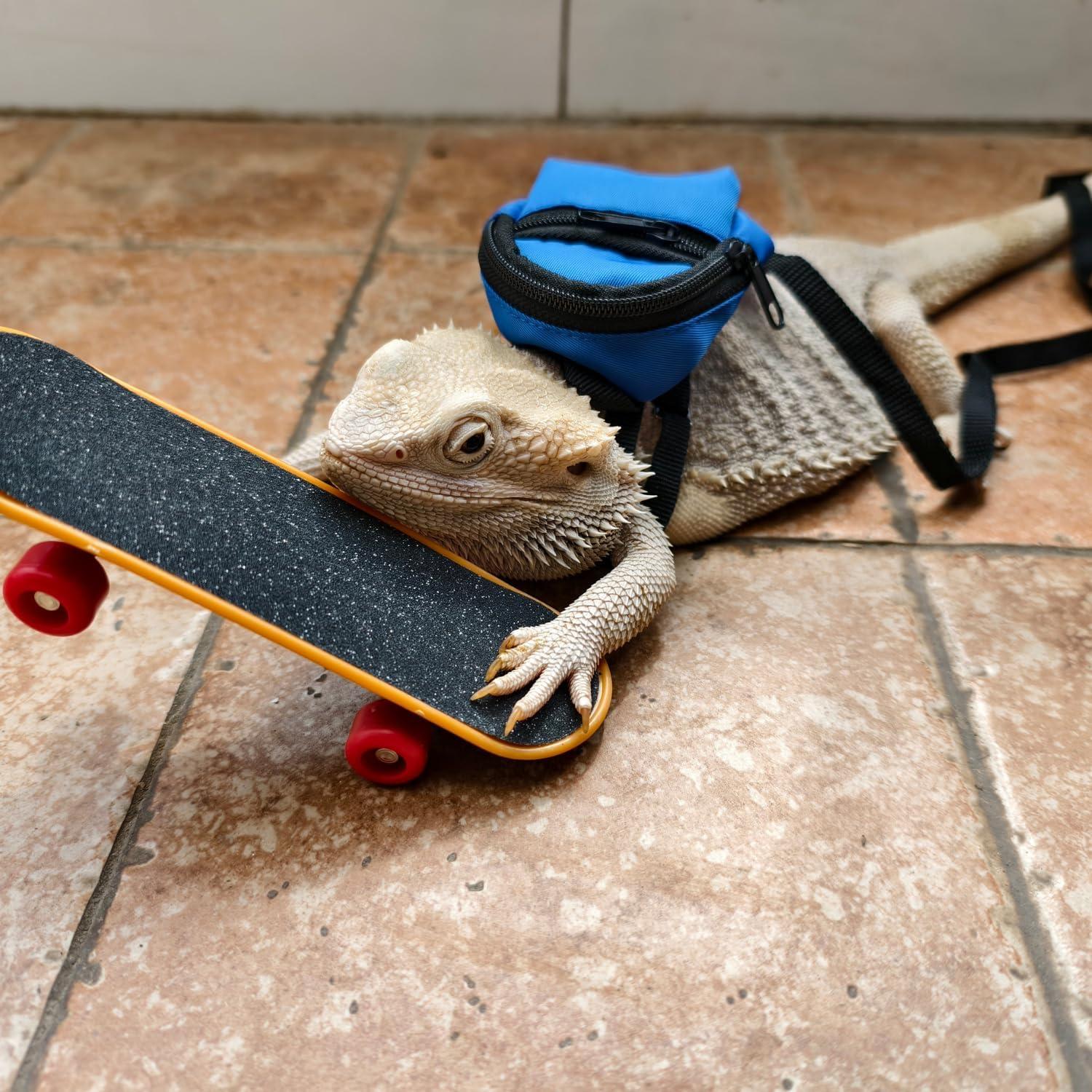 Accesorios para Reptiles TTMIMIK - Mochila y Correa Azul