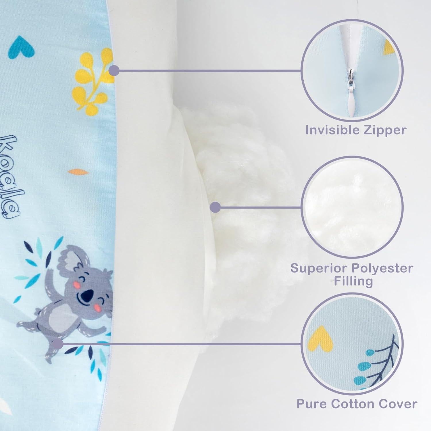 Almohada de Lactancia AMASKY Plus Ergonómica Algodón Azul