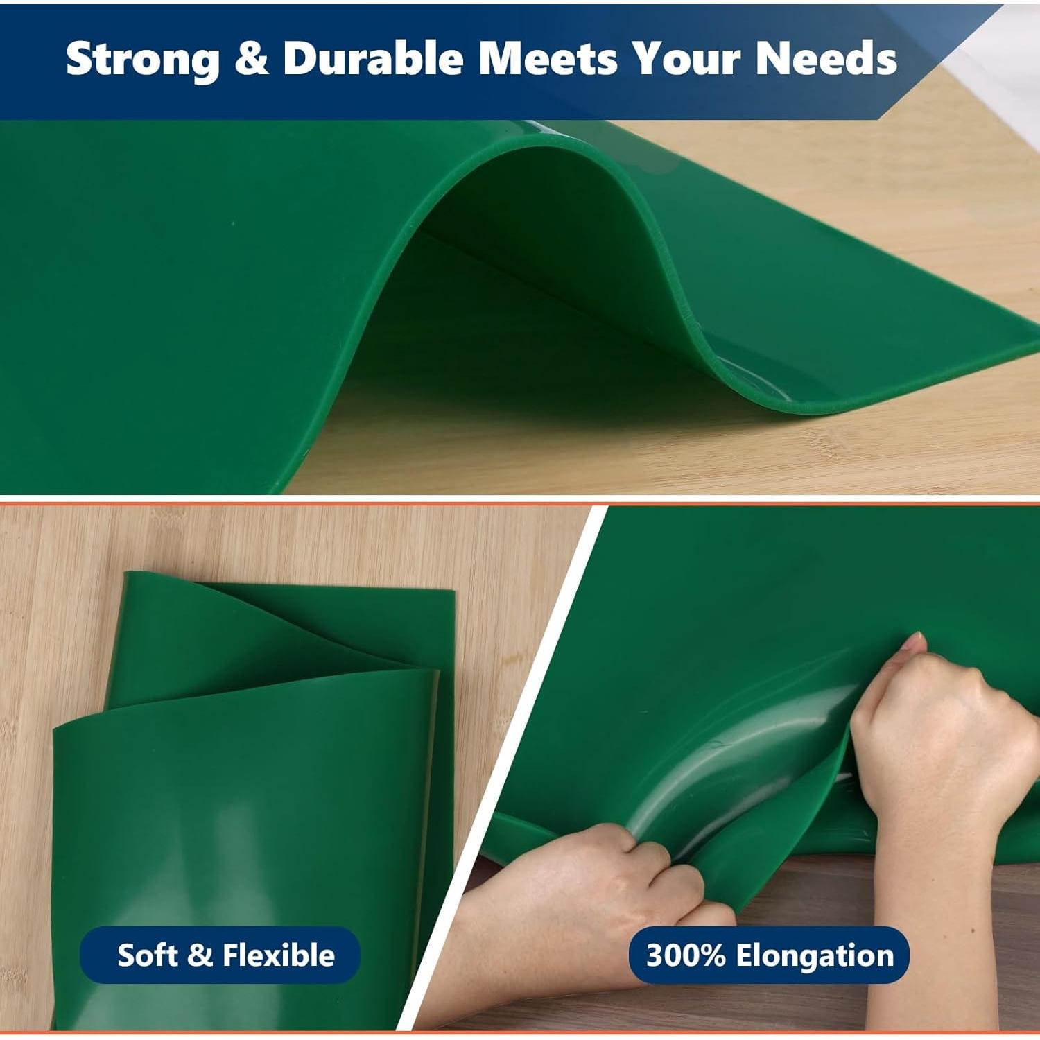 Hoja de goma de silicona verde WochiTV 23x23 cm 0.16 cm