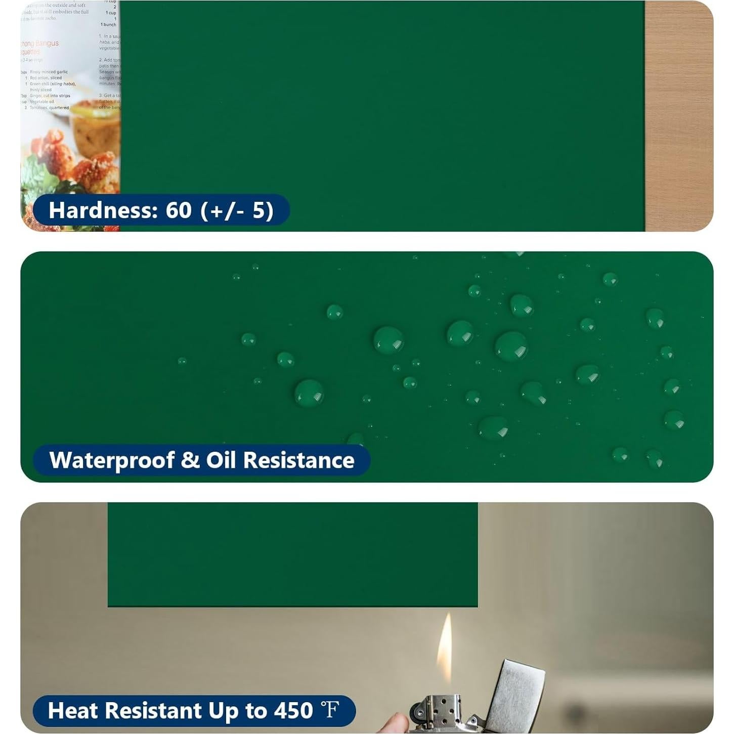 Hoja de goma de silicona verde WochiTV 23x23 cm 0.16 cm