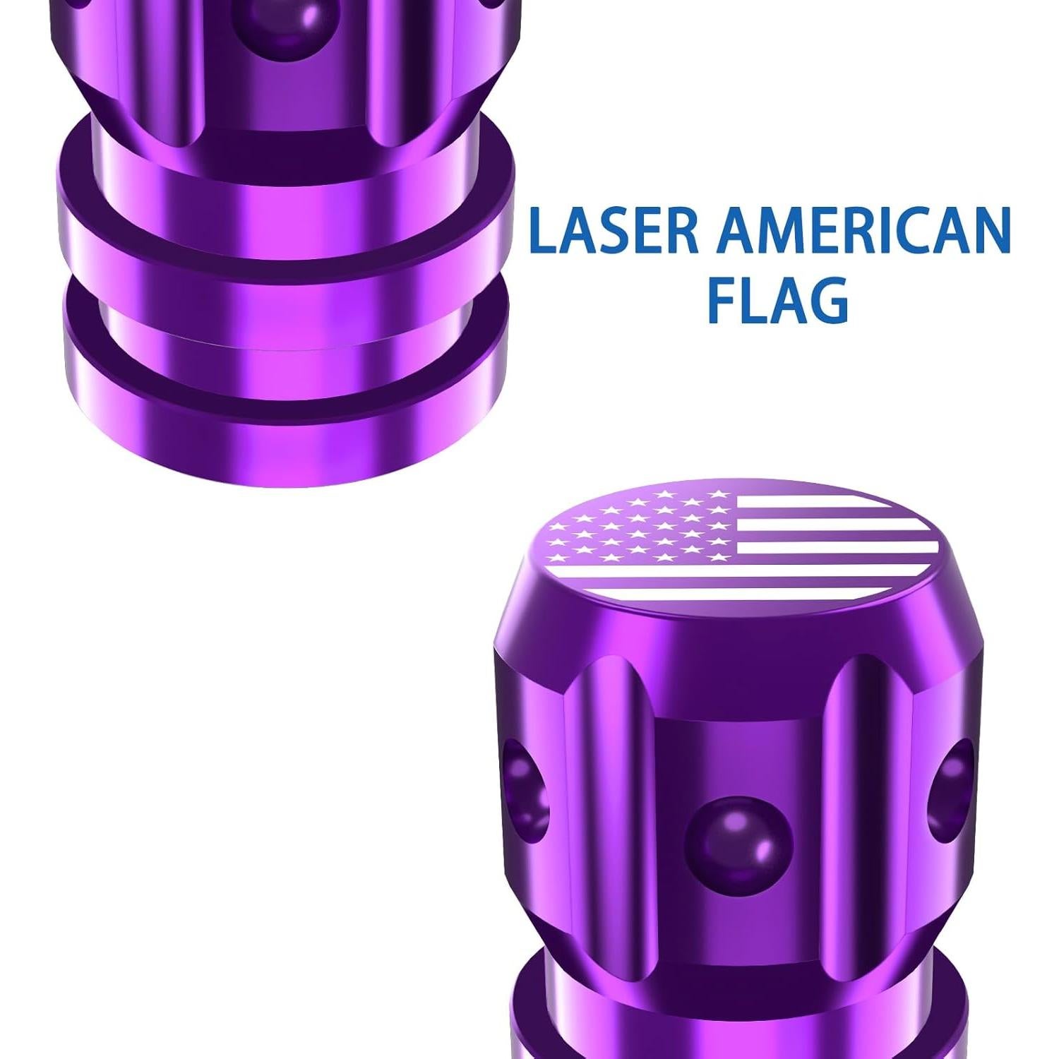 Tapas de Válvula de Neumático QUARKACE - Bandera Americana - 4 Piezas