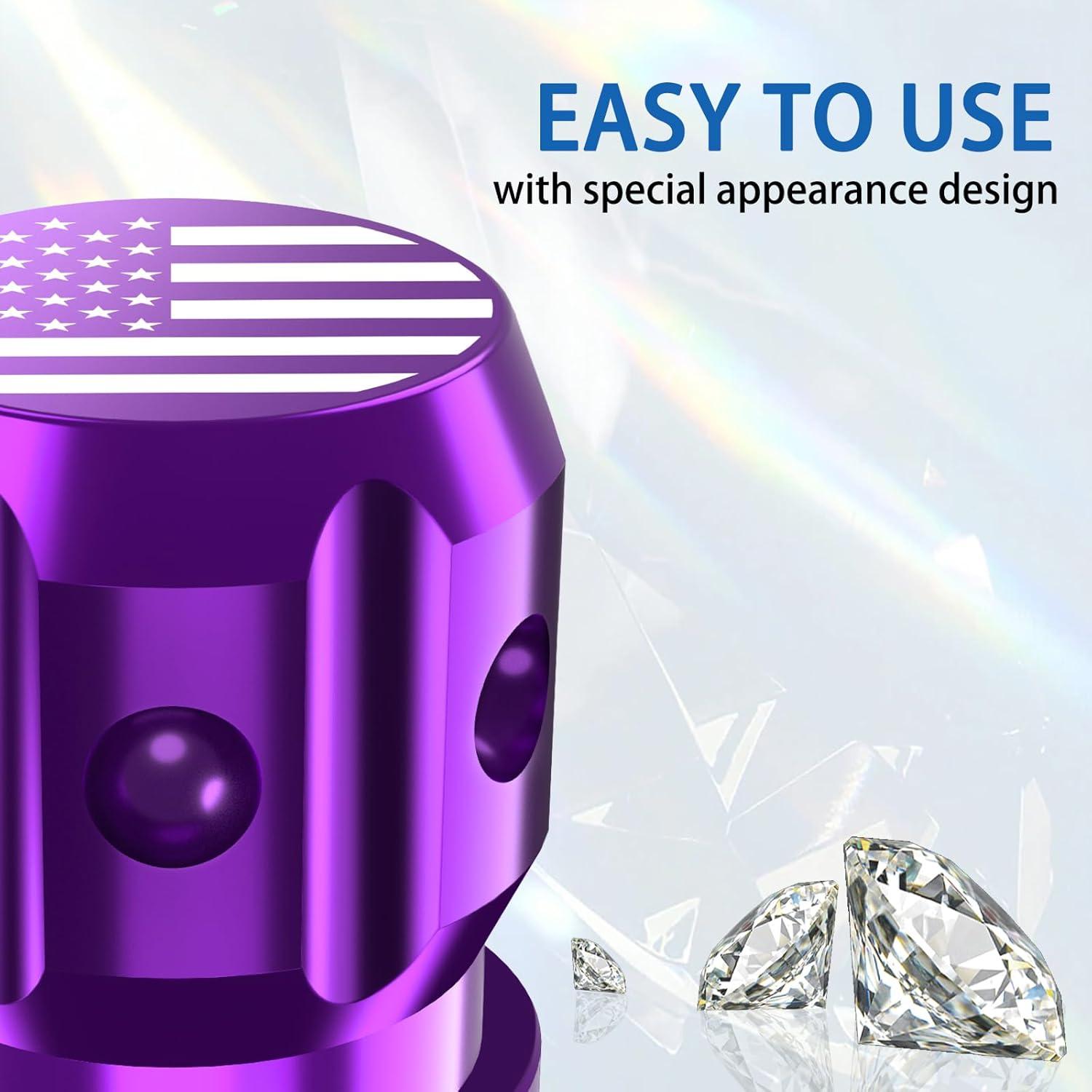 Tapas de Válvula de Neumático QUARKACE - Bandera Americana - 4 Piezas