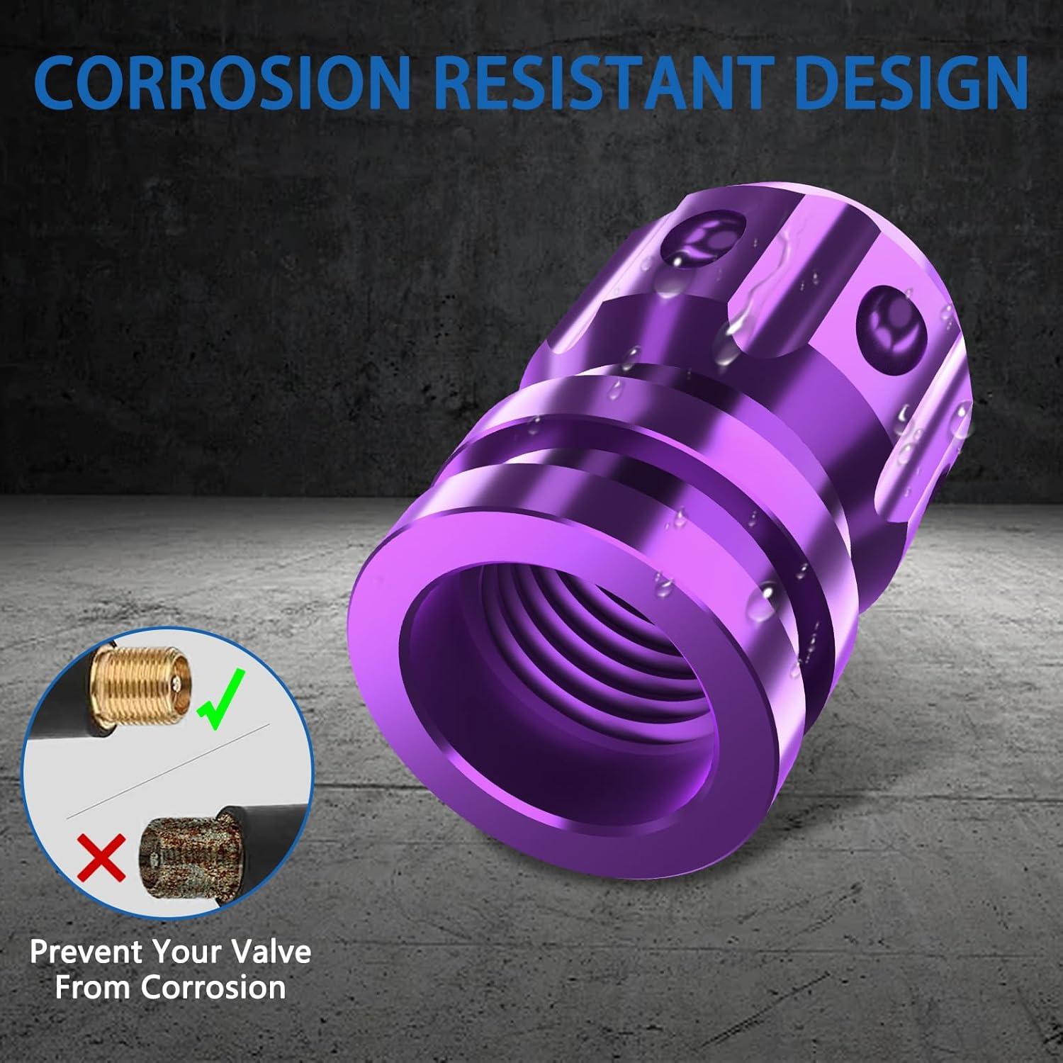 Tapas de Válvula de Neumático QUARKACE - Bandera Americana - 4 Piezas