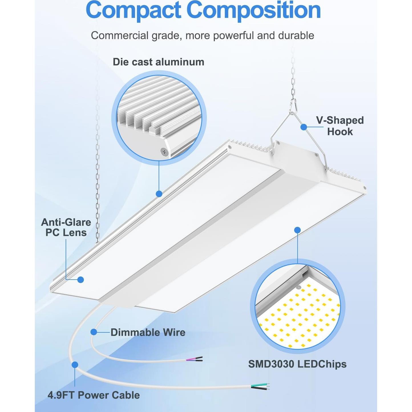 Luz LED Alta Bahía ADUB 150W 1.3FT Dimmable 22500LM