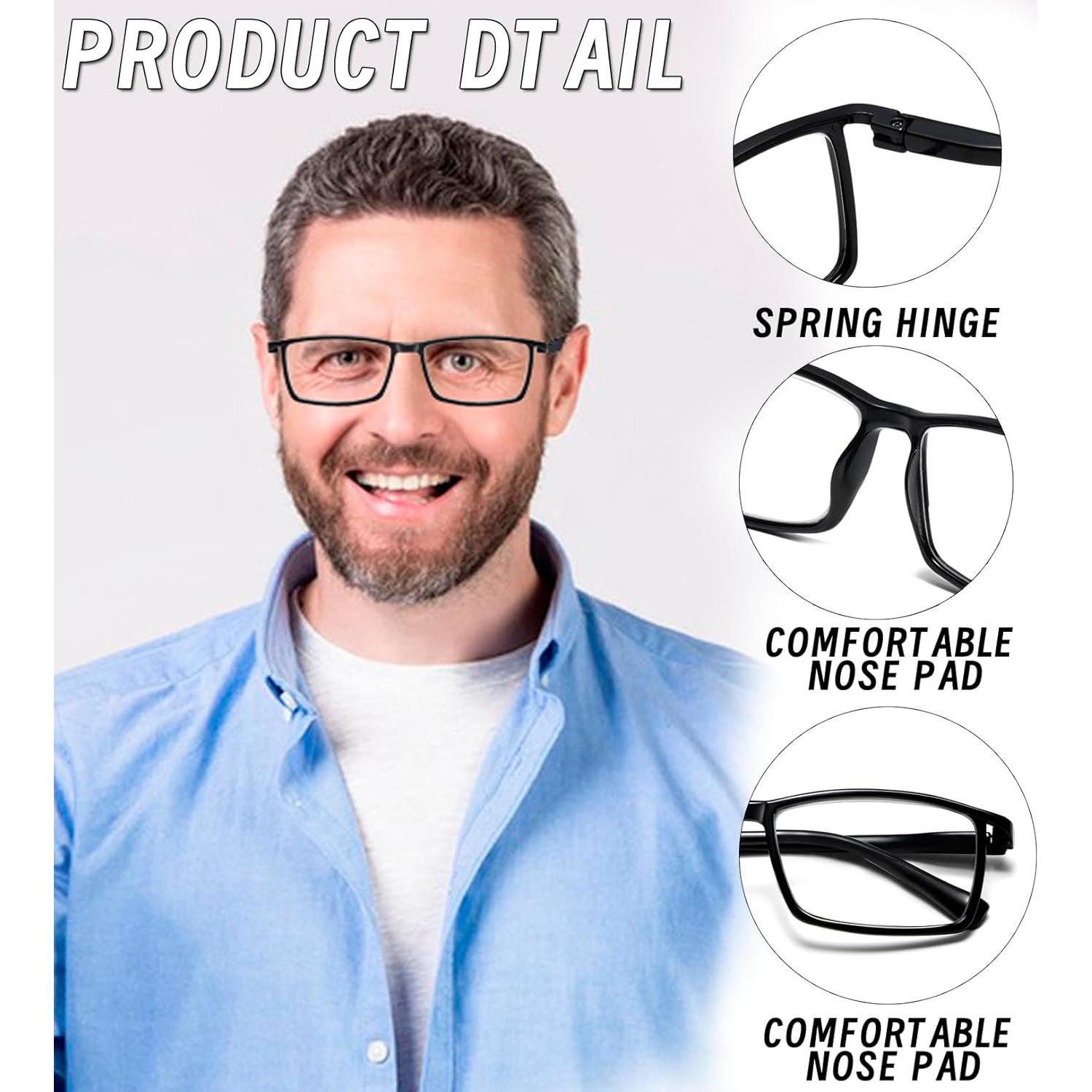 Gafas de Lectura Hubeye 5PCS Antirreflejo UV400 Bloqueo Luz Azul