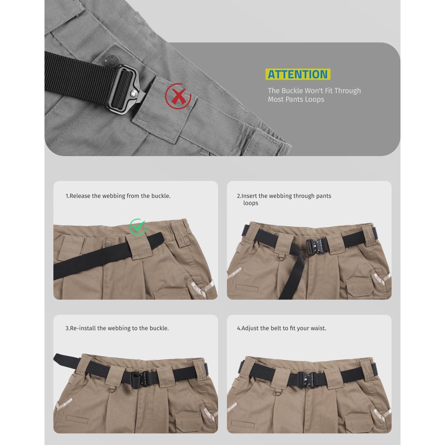 Cinturón Táctico FAIRWIN Negro 76-91 cm Hebilla Rápida