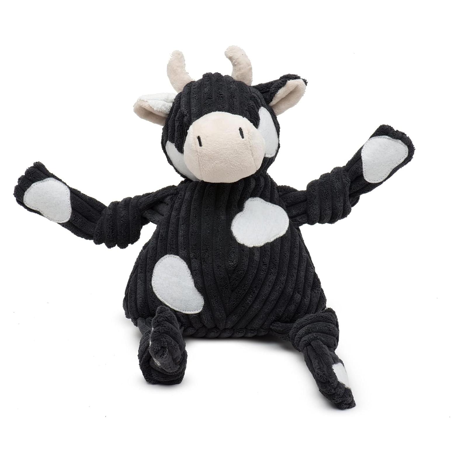 Juguete de Peluche HuggleHounds Vaca Angus para Perros Pequeños