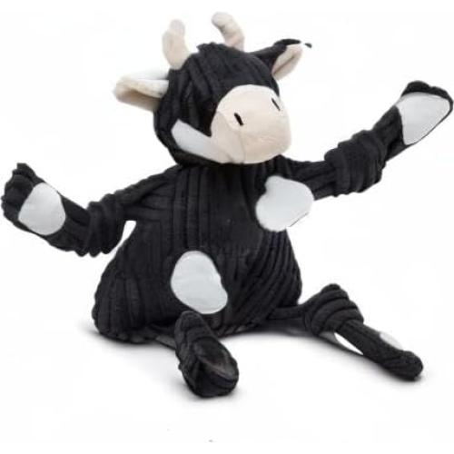 Juguete de Peluche HuggleHounds Vaca Angus para Perros Pequeños