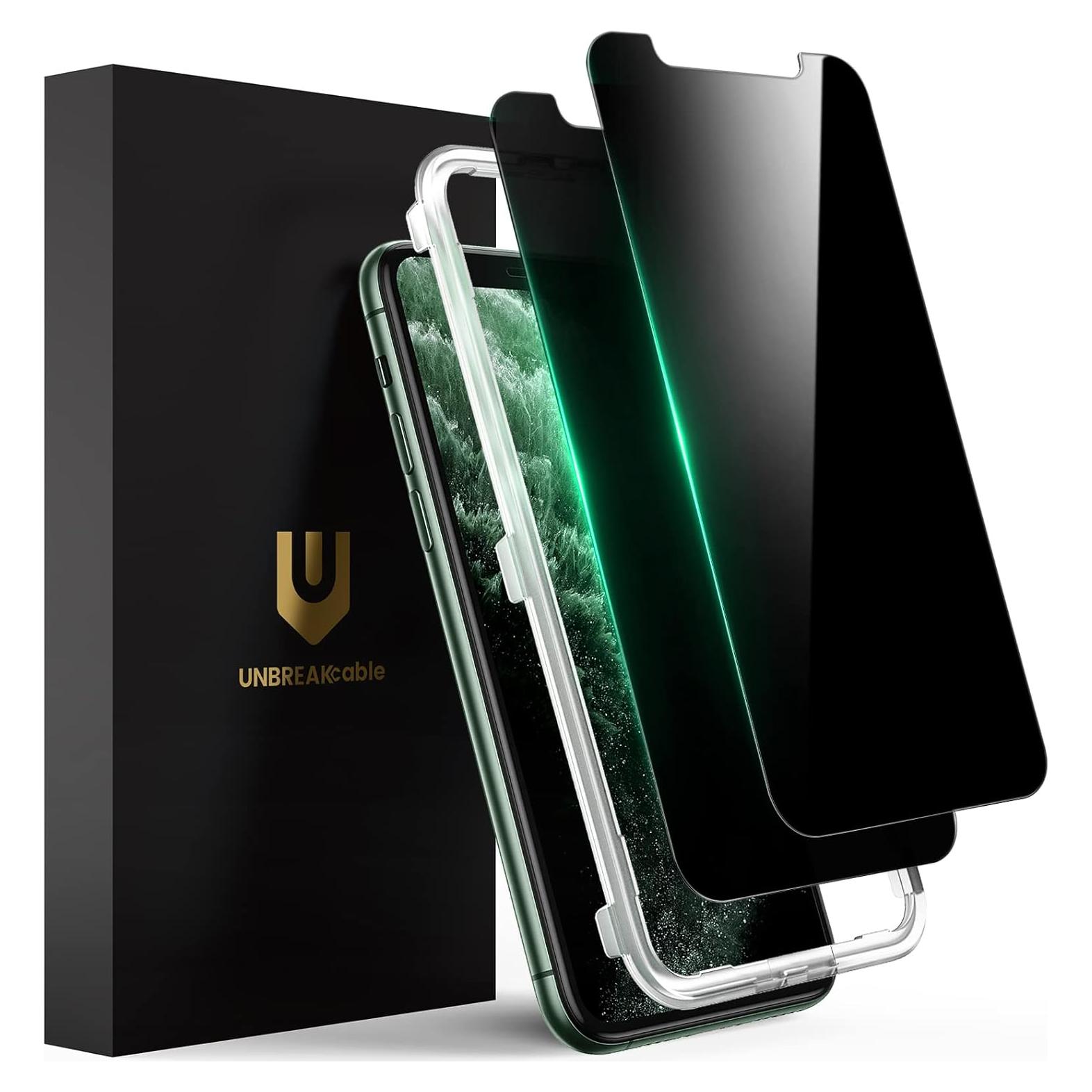 Protector de Pantalla Privado UNBREAKcable 2 Pack para iPhone 11 Pro Max/Xs Max 9H