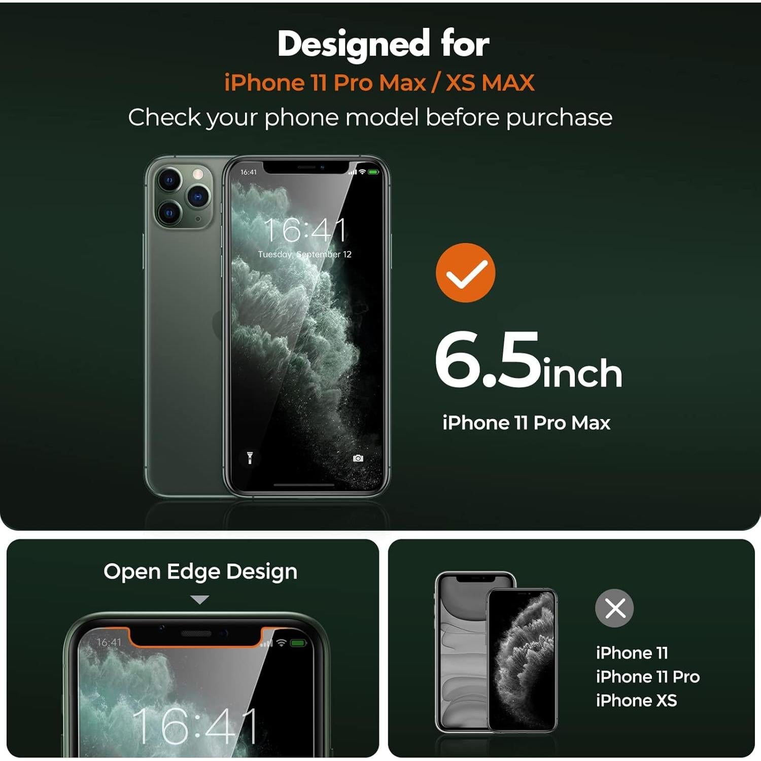 Protector de Pantalla Privado UNBREAKcable 2 Pack para iPhone 11 Pro Max/Xs Max 9H