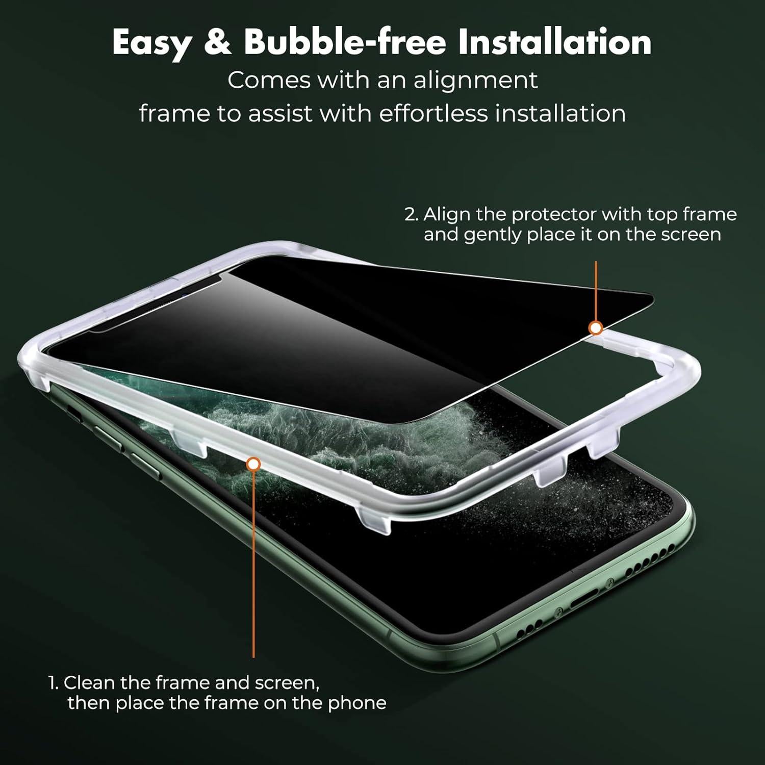 Protector de Pantalla Privado UNBREAKcable 2 Pack para iPhone 11 Pro Max/Xs Max 9H