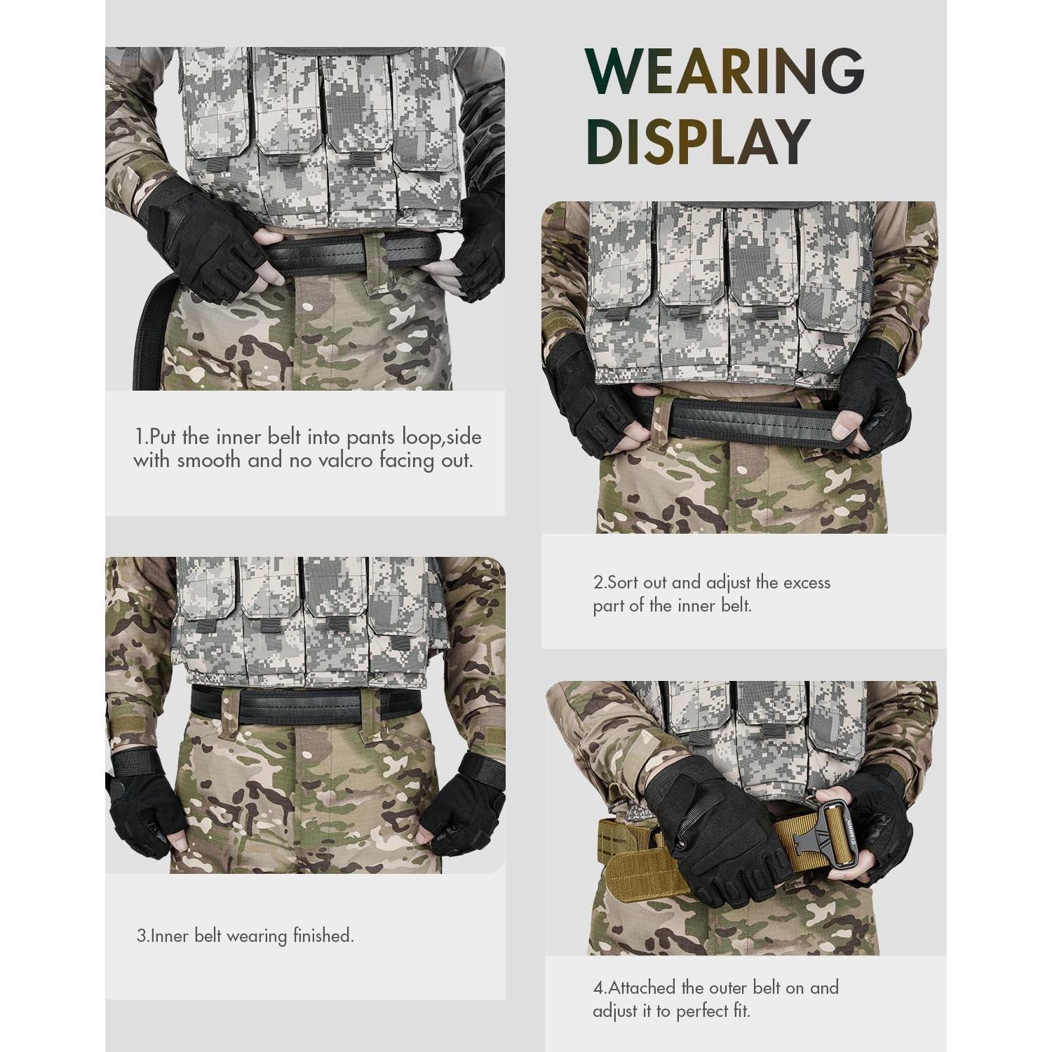 Cinturón Táctico FAIRWIN 5,08 cm Ajustable para Combate