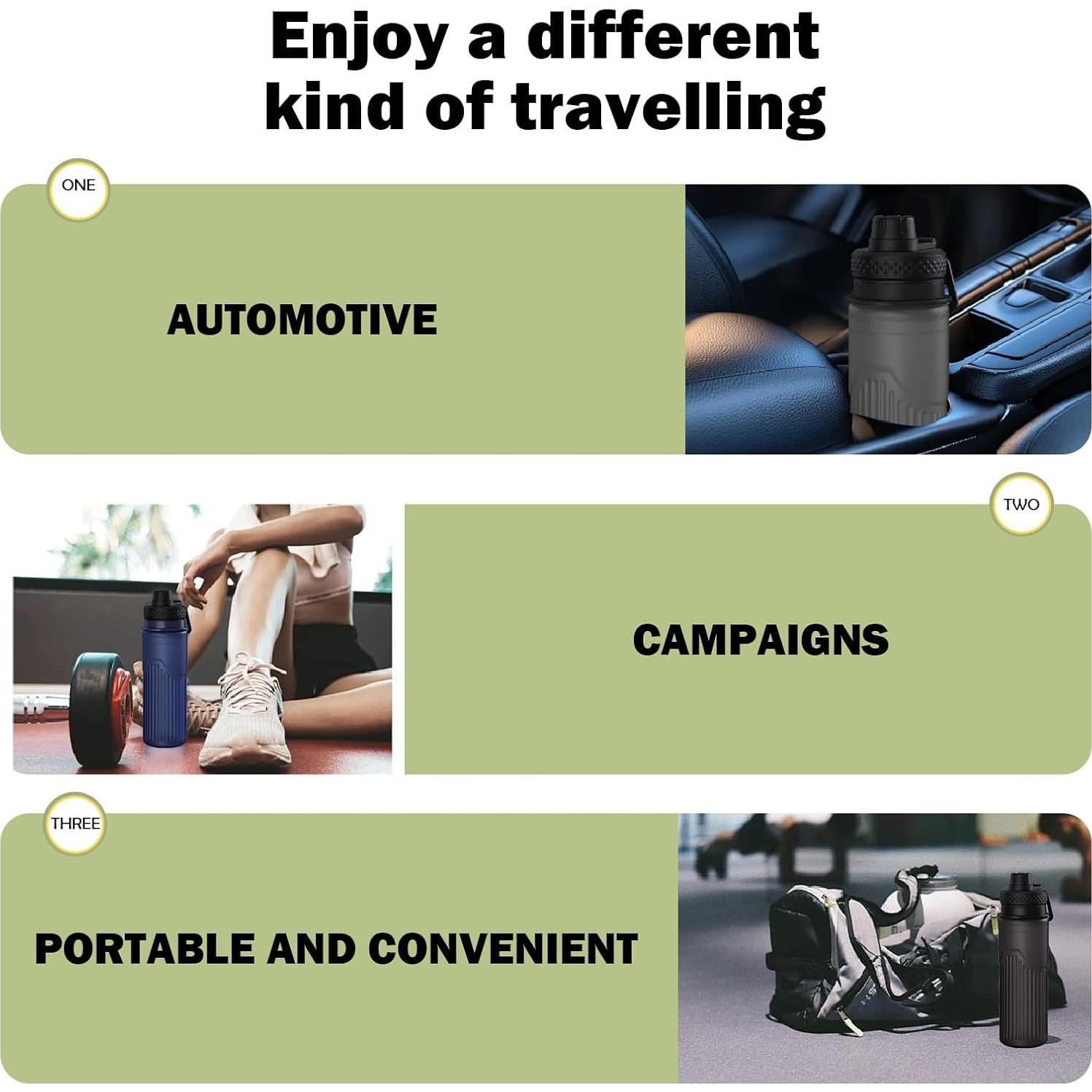 Botella de Agua Plegable Paspring 700ml Silicona Negra