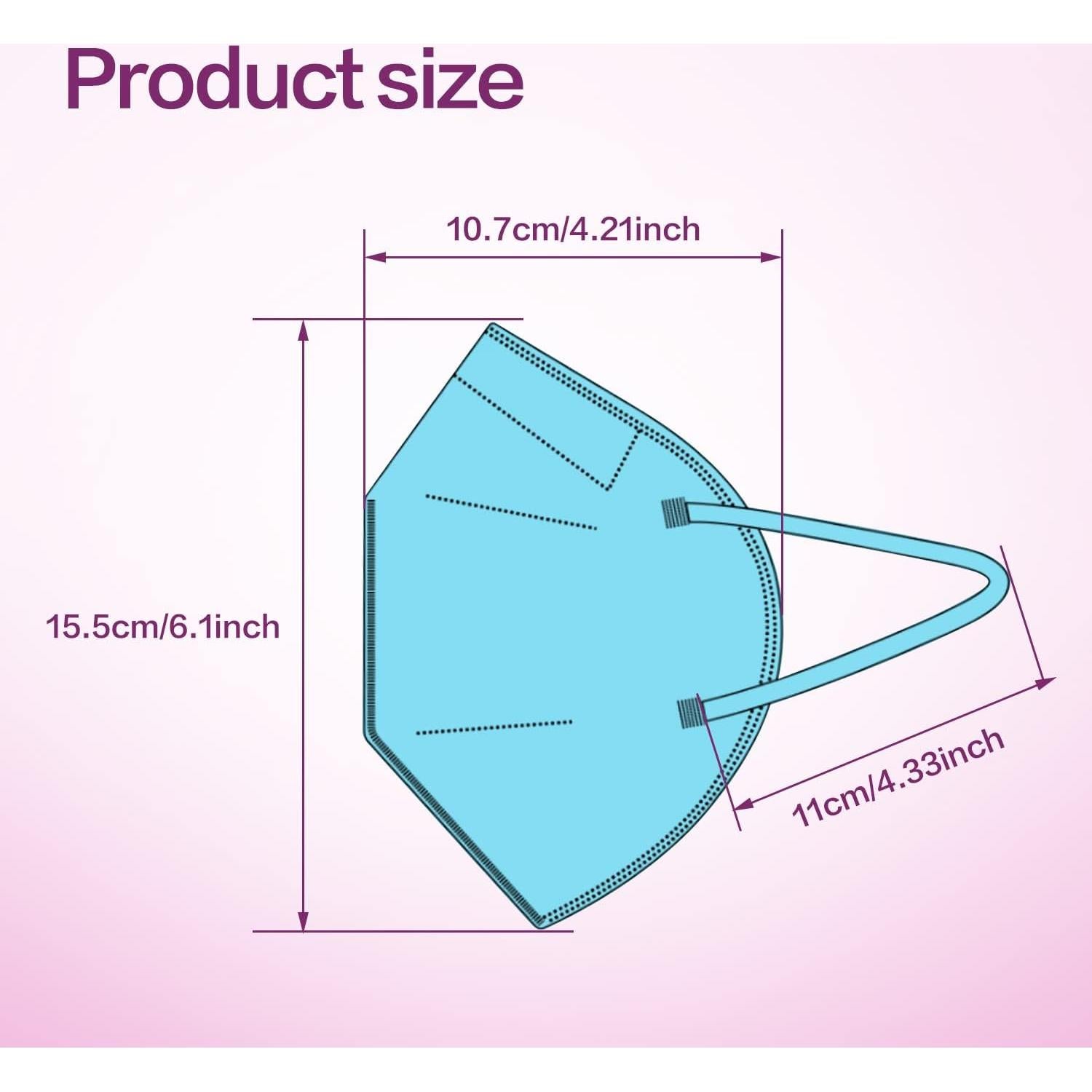 Mascarilla desechable KN95 Miuphro 5 capas multicolor - 25 unidades