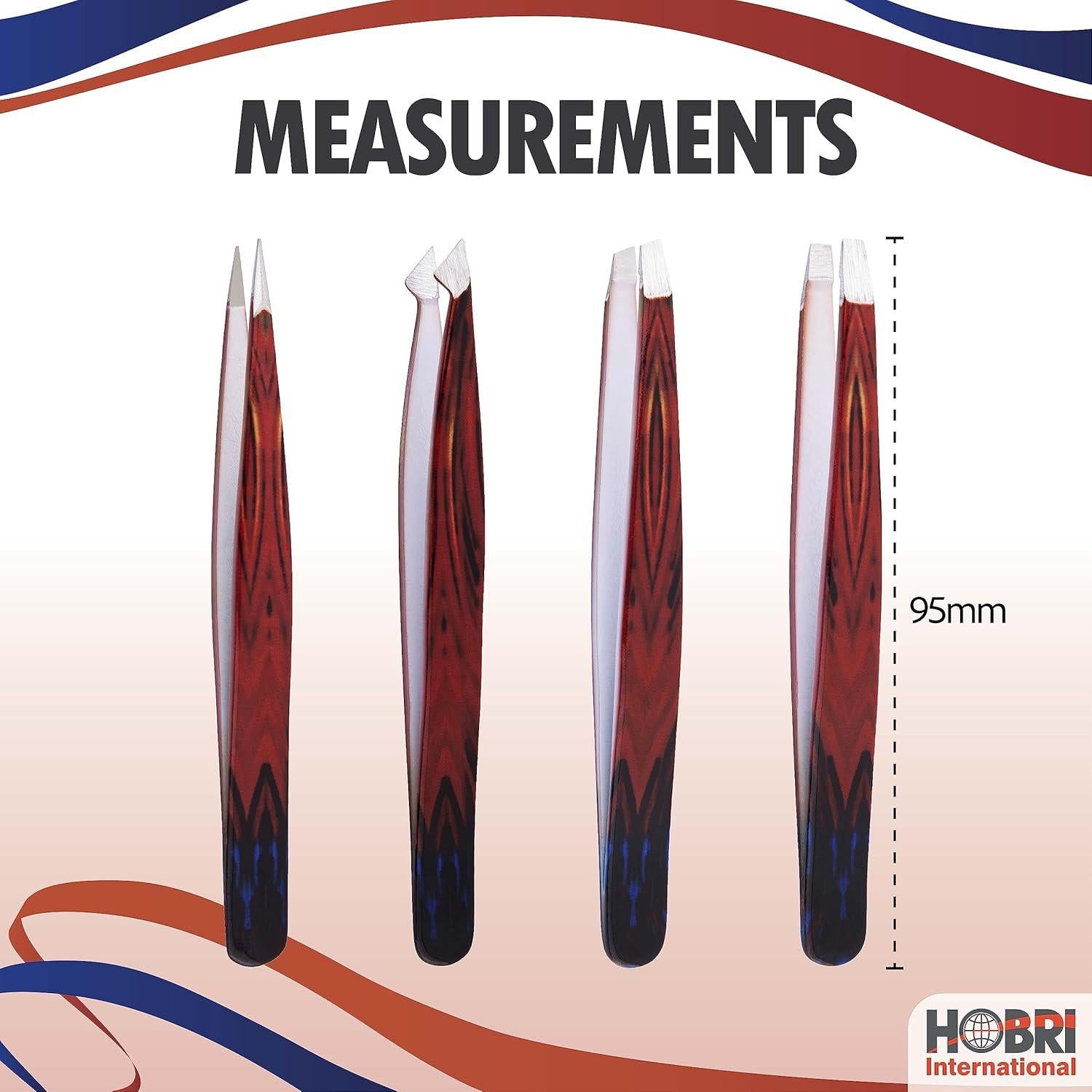 Juego de Pinzas Profesionales Hobri - 4 Piezas Acero Inoxidable