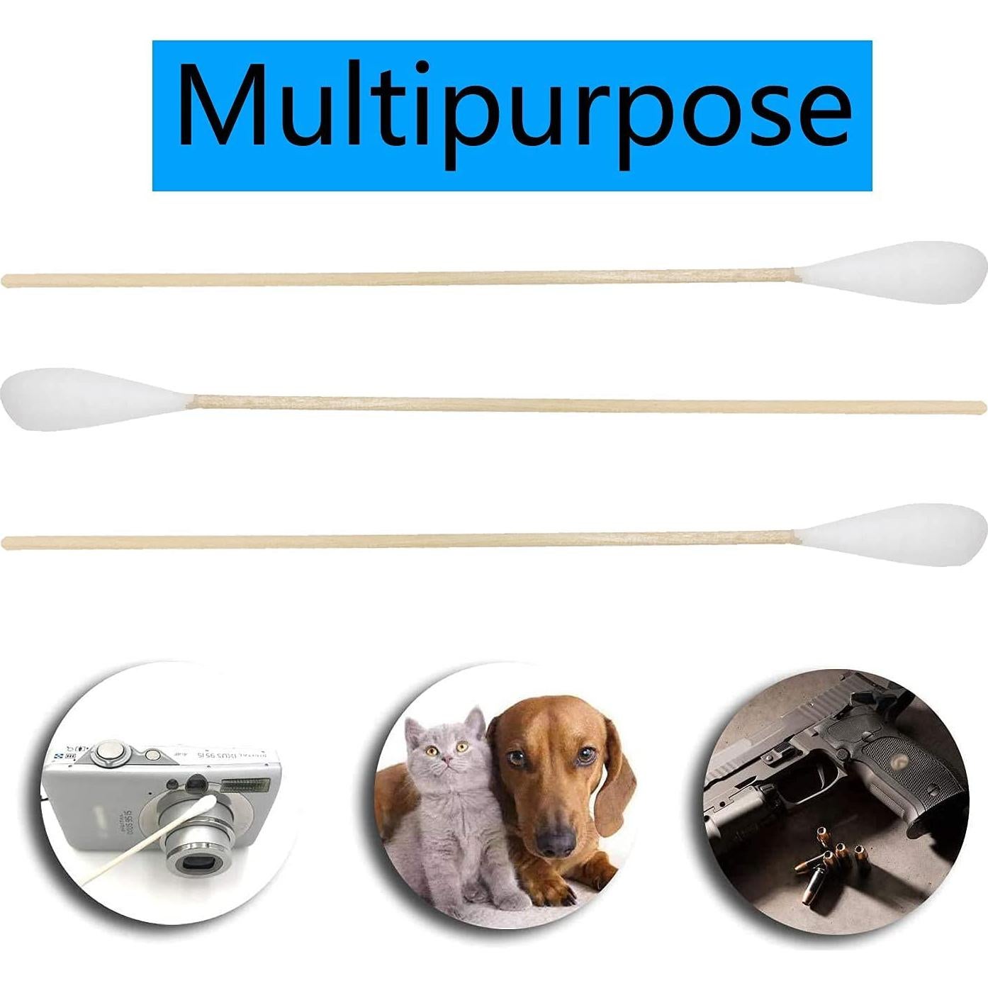 Hisopos de Algodón Grande 200pcs para Mascotas y Limpieza