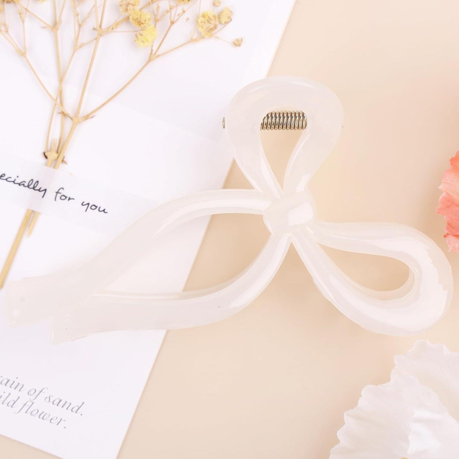 Clips de Pelo en Lazo PWEOUKE - 3 Pcs Antideslizantes 7x13 cm