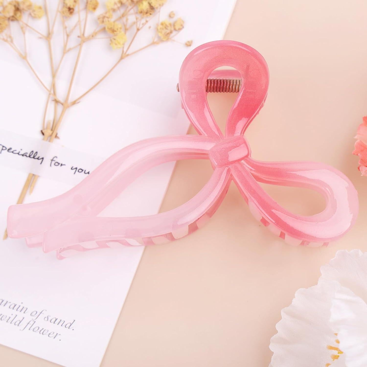 Clips de Pelo en Lazo PWEOUKE - 3 Pcs Antideslizantes 7x13 cm