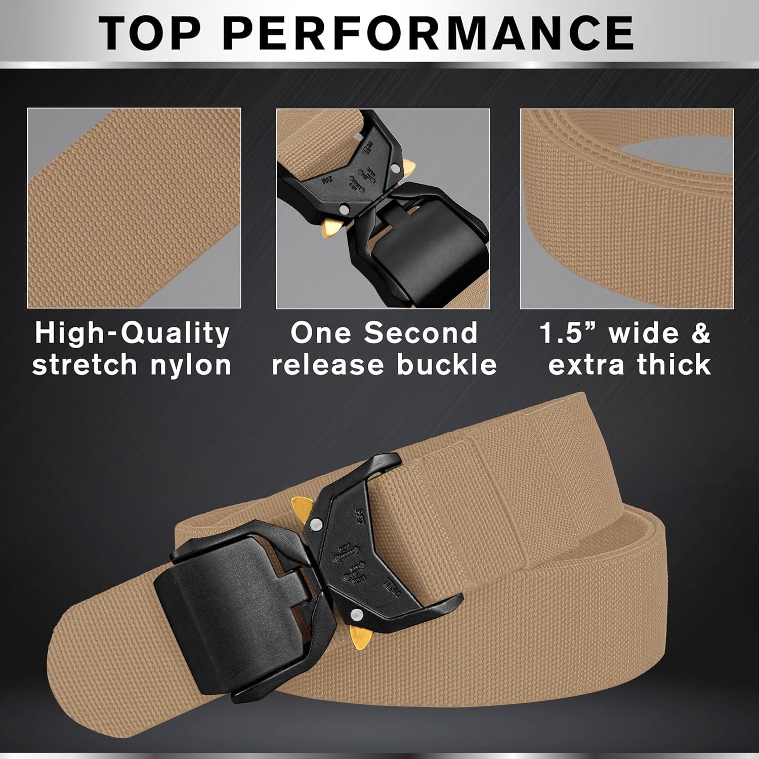 Cinturón Táctico TECEUM Coyote M - Nylon 91-107 cm