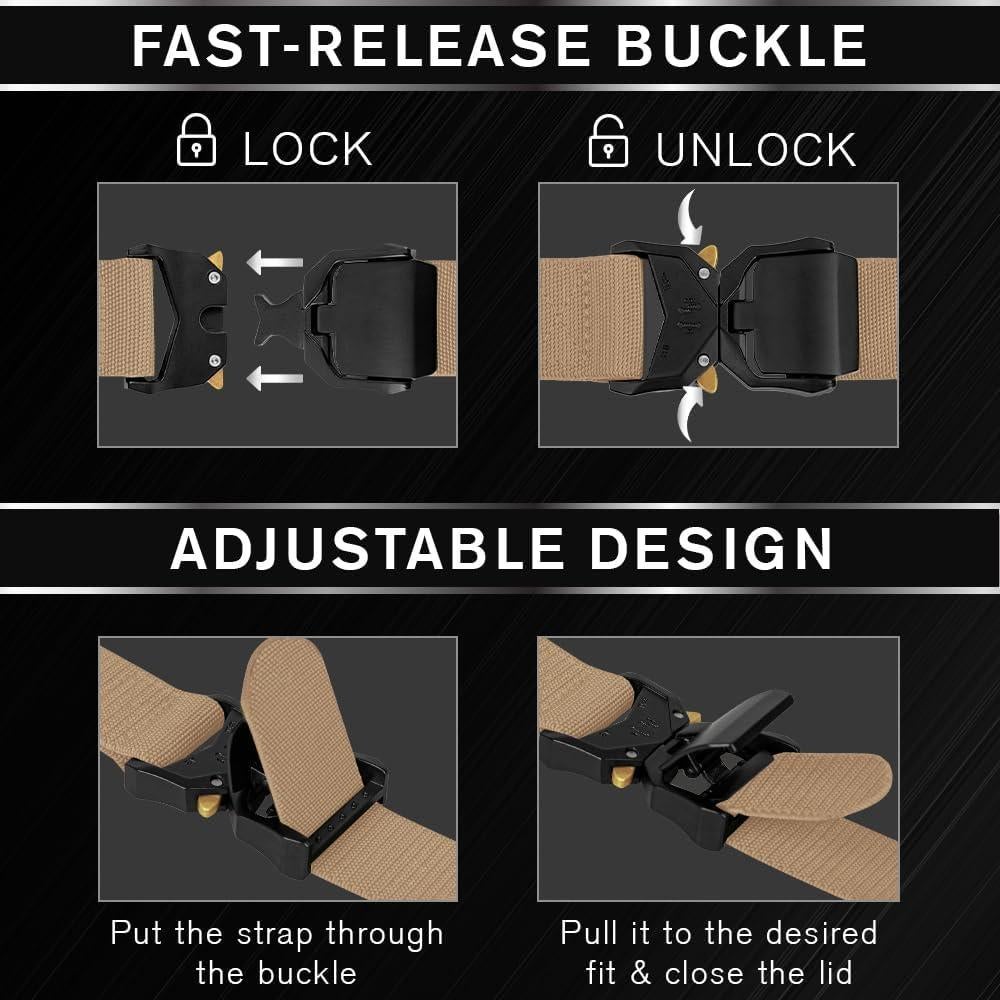 Cinturón Táctico TECEUM Coyote M - Nylon 91-107 cm