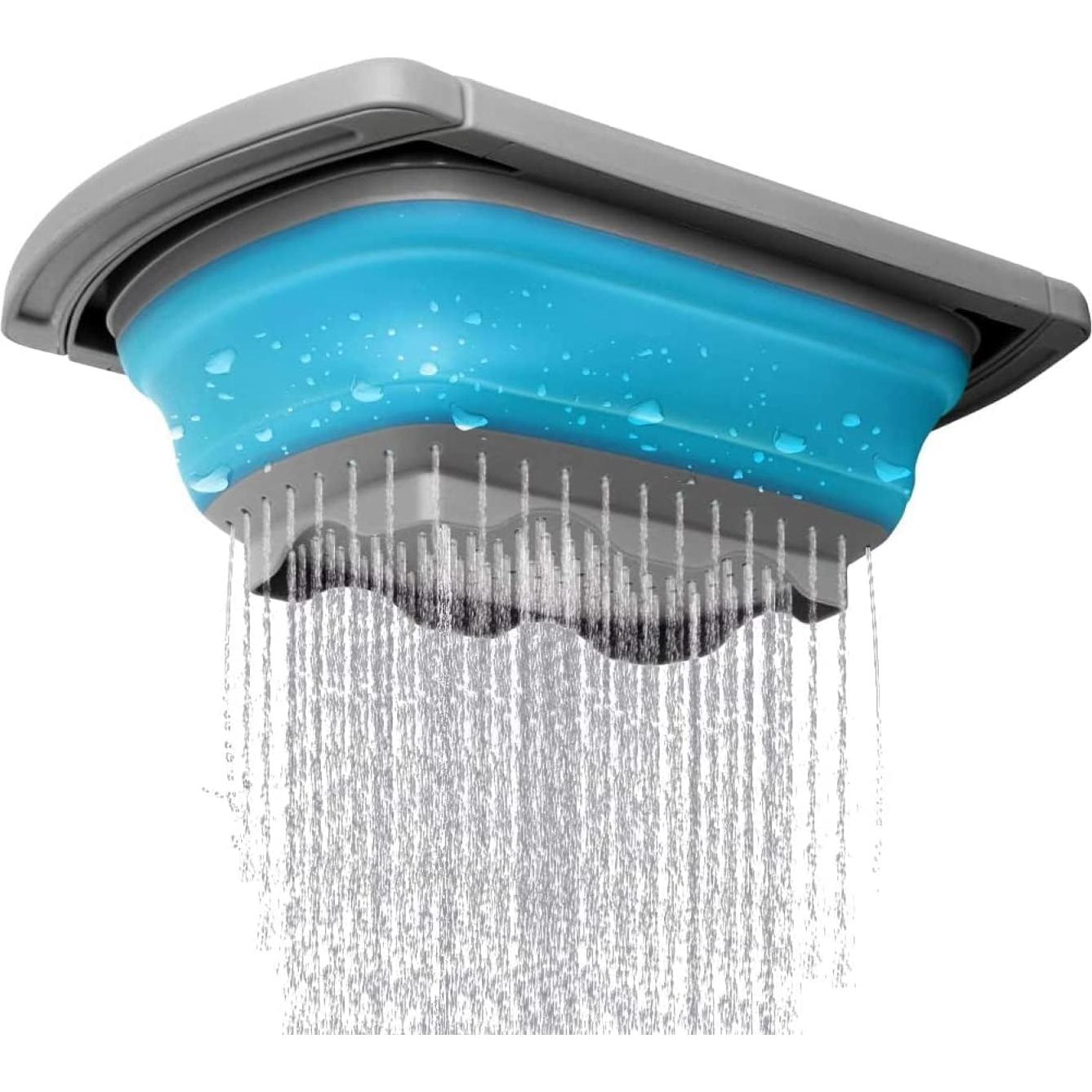 Colador Plegable Hanoxe 6 Cuartos Azul con Mangos Extensibles