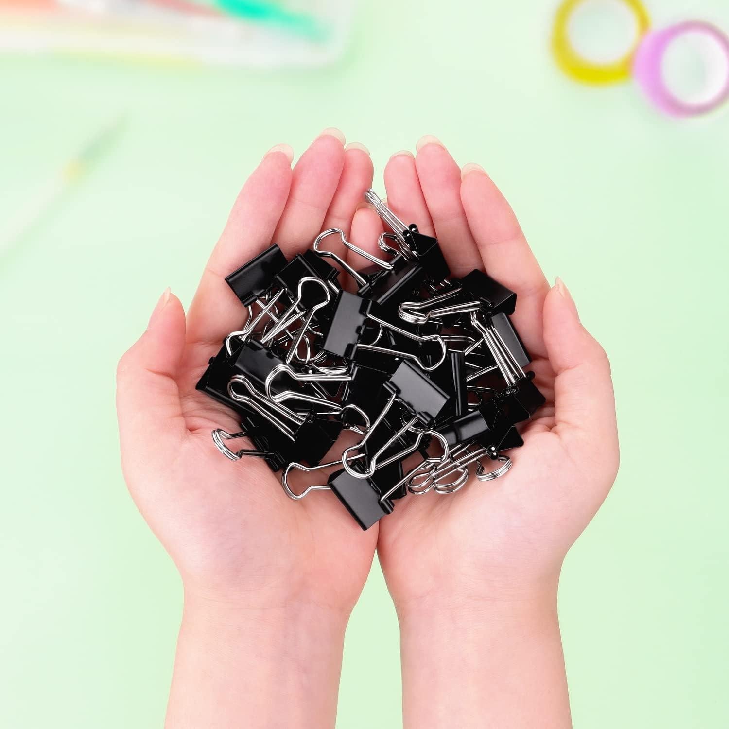 Clip de Encuadernación Negro ZZTX, Acero Templado, Paquete de 36