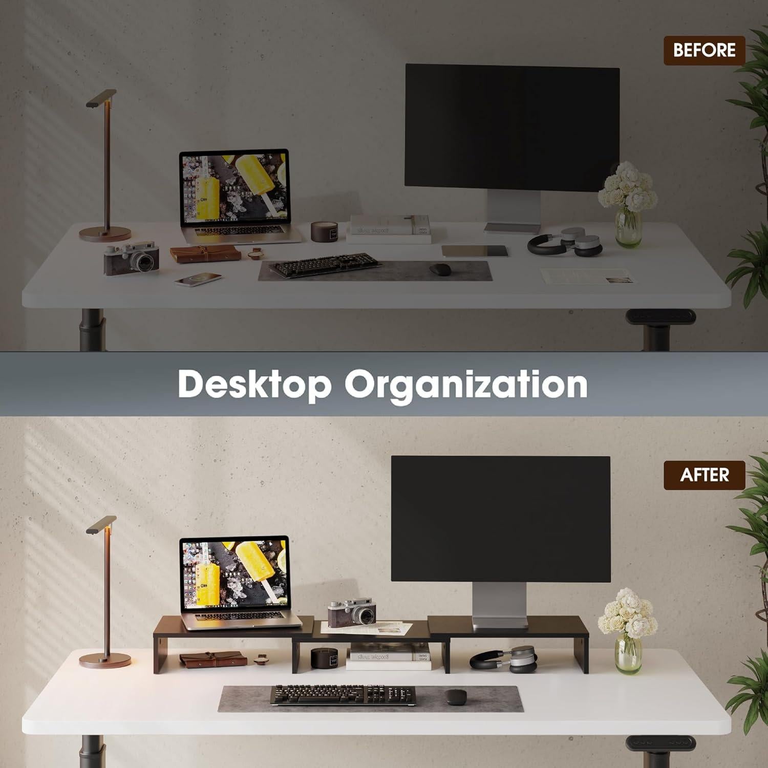 Soporte Doble para Monitor FITUEYES Ajustable 108 cm Negro