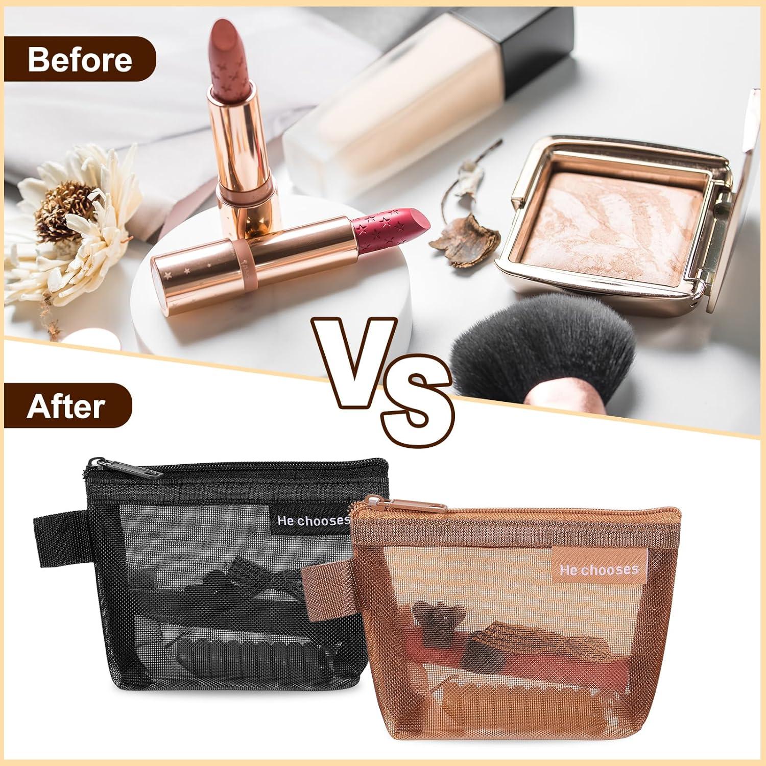 Bolsa de Malla con Cremallera uxcell 12x8 cm 5 Pcs Nylon Negro