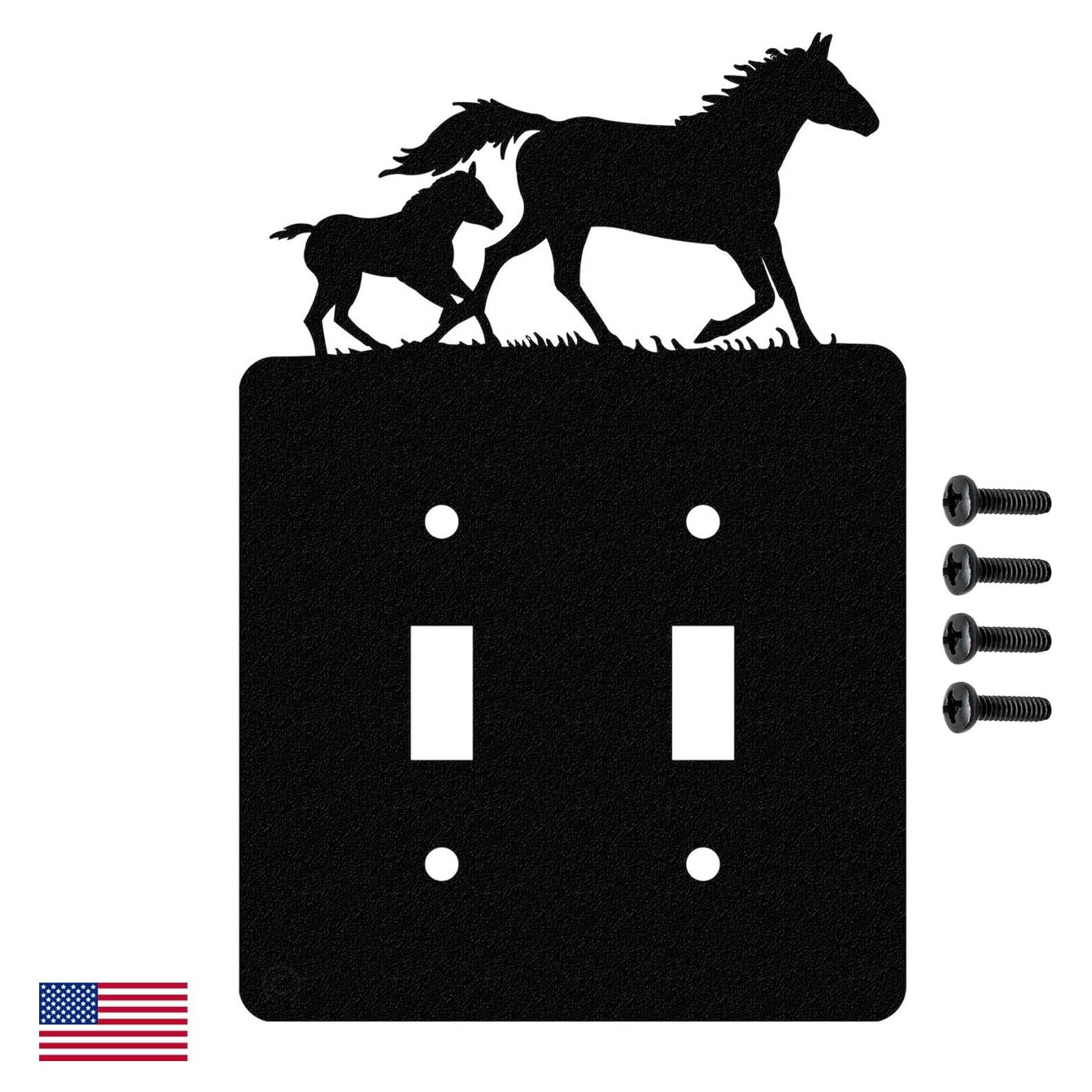 Placa de Luz Doble Interruptor Negro Innovative Fabricators