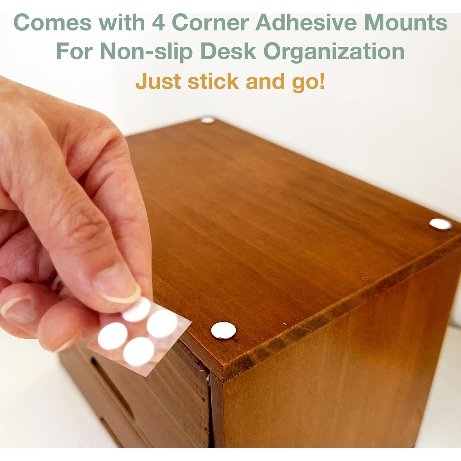 Organizador de Escritorio Woodaholic Teal 4 Cajones Madera