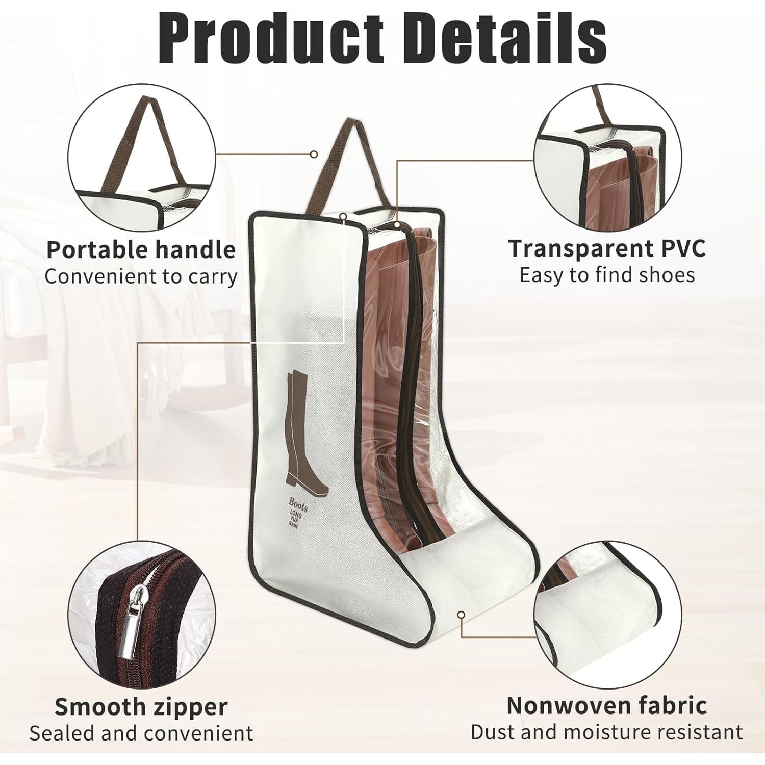 2 Bolsas de Almacenamiento para Botas Beige - Protección y Organización