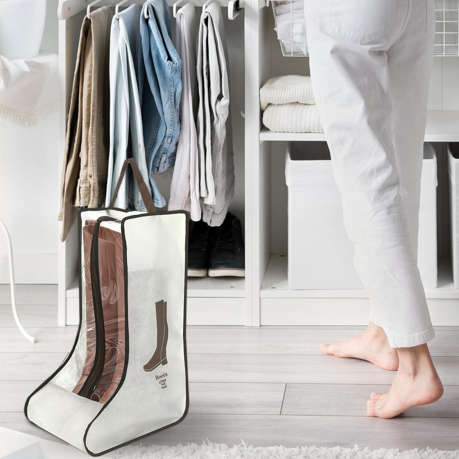 2 Bolsas de Almacenamiento para Botas Beige - Protección y Organización