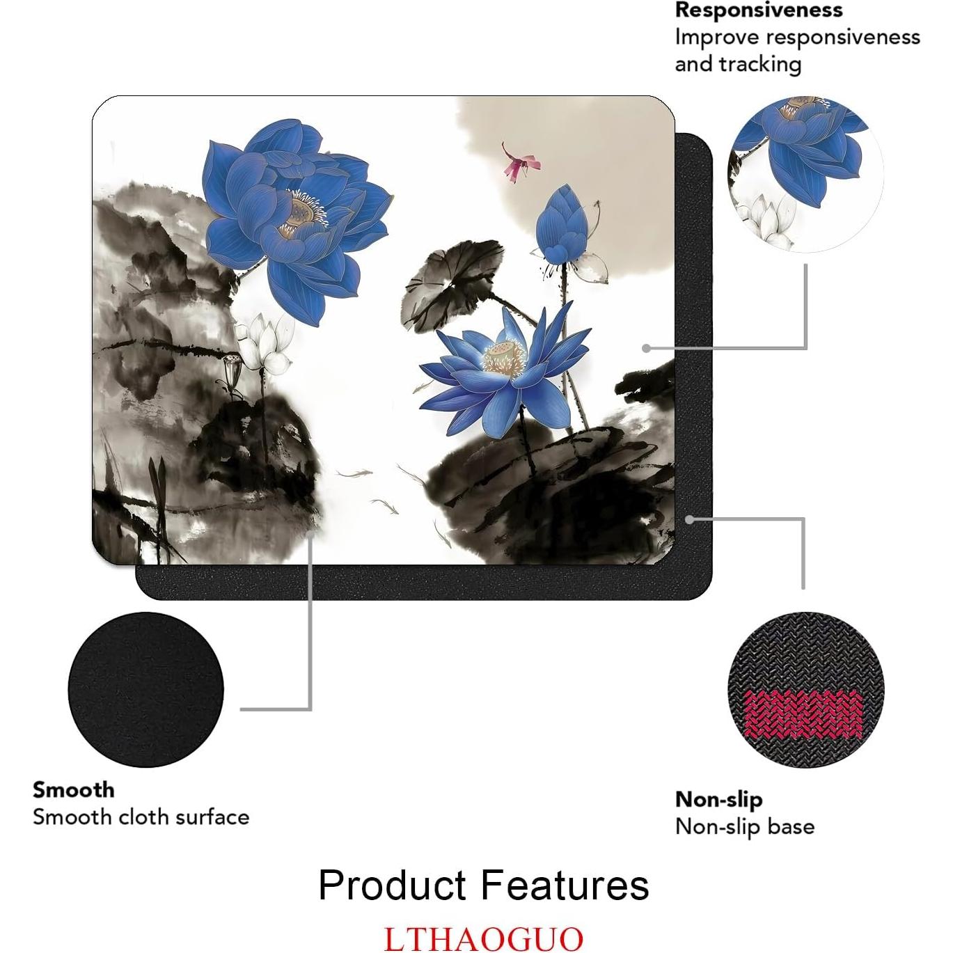 Alfombrilla de Ratón LTHAOGUO Azul Loto Texturizada 240x200mm