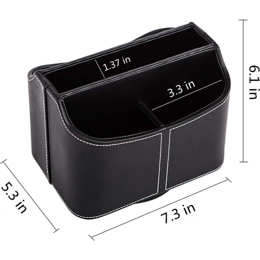 Organizador de Escritorio Rotativo 360° RHCSZ de Cuero PU Negro