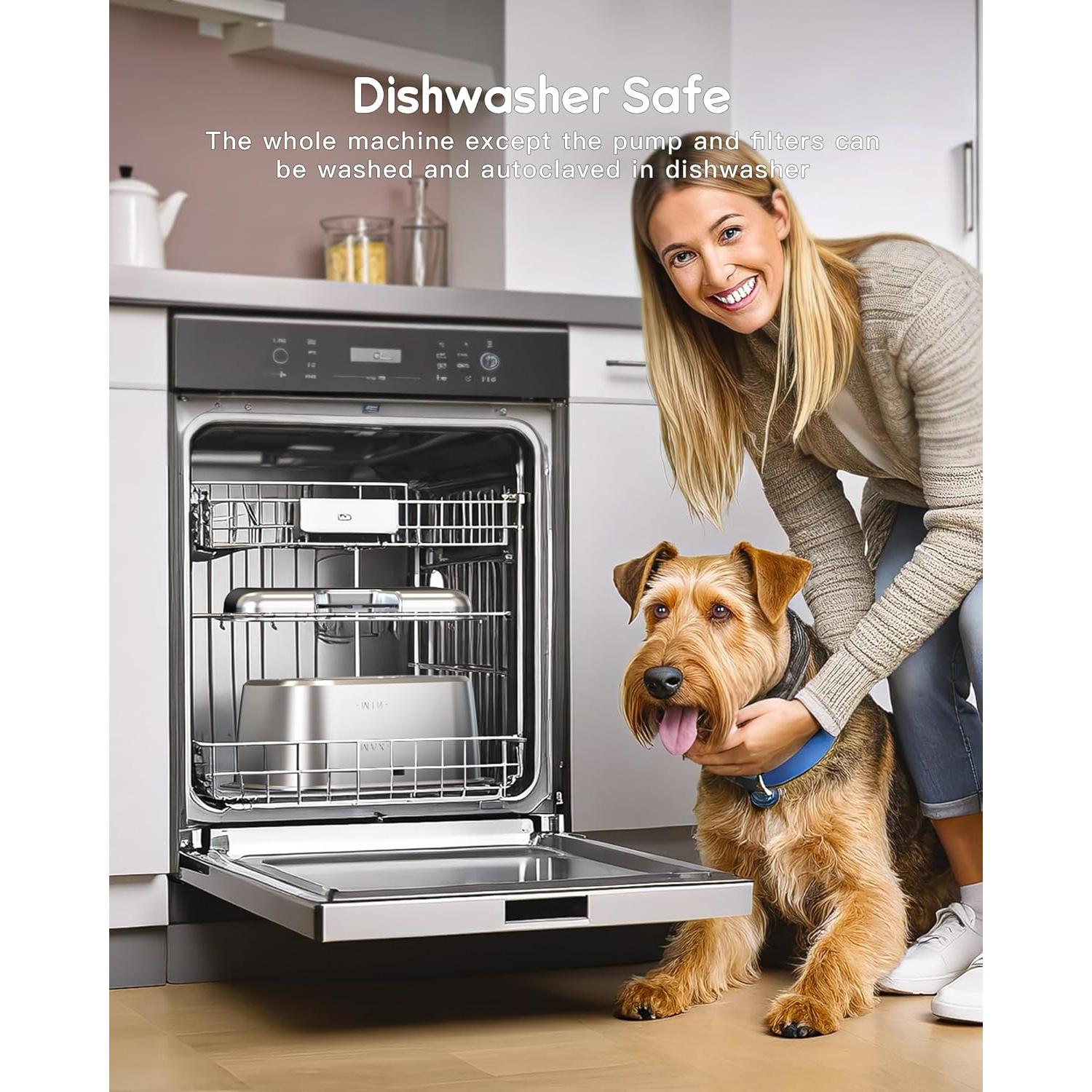 Fuente de Agua para Perros Grandes 11L Acero Inoxidable lesotc