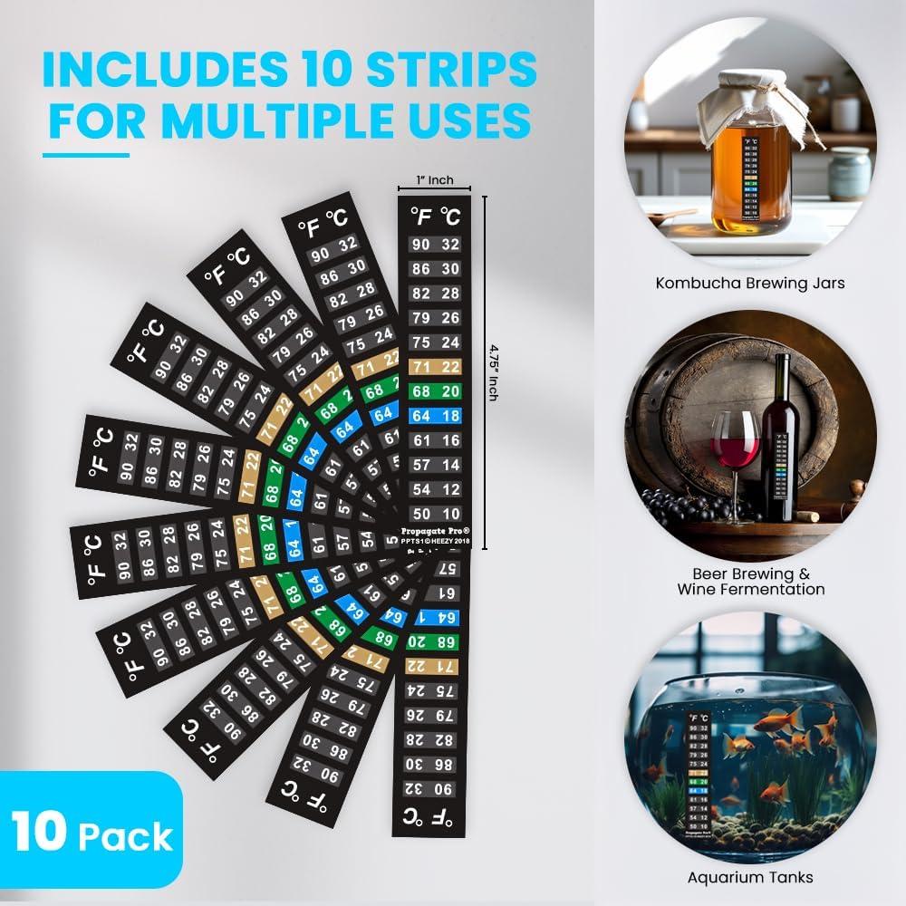 Tira de termómetro digital adhesiva Propagate Pro 10-32°C 10 unidades