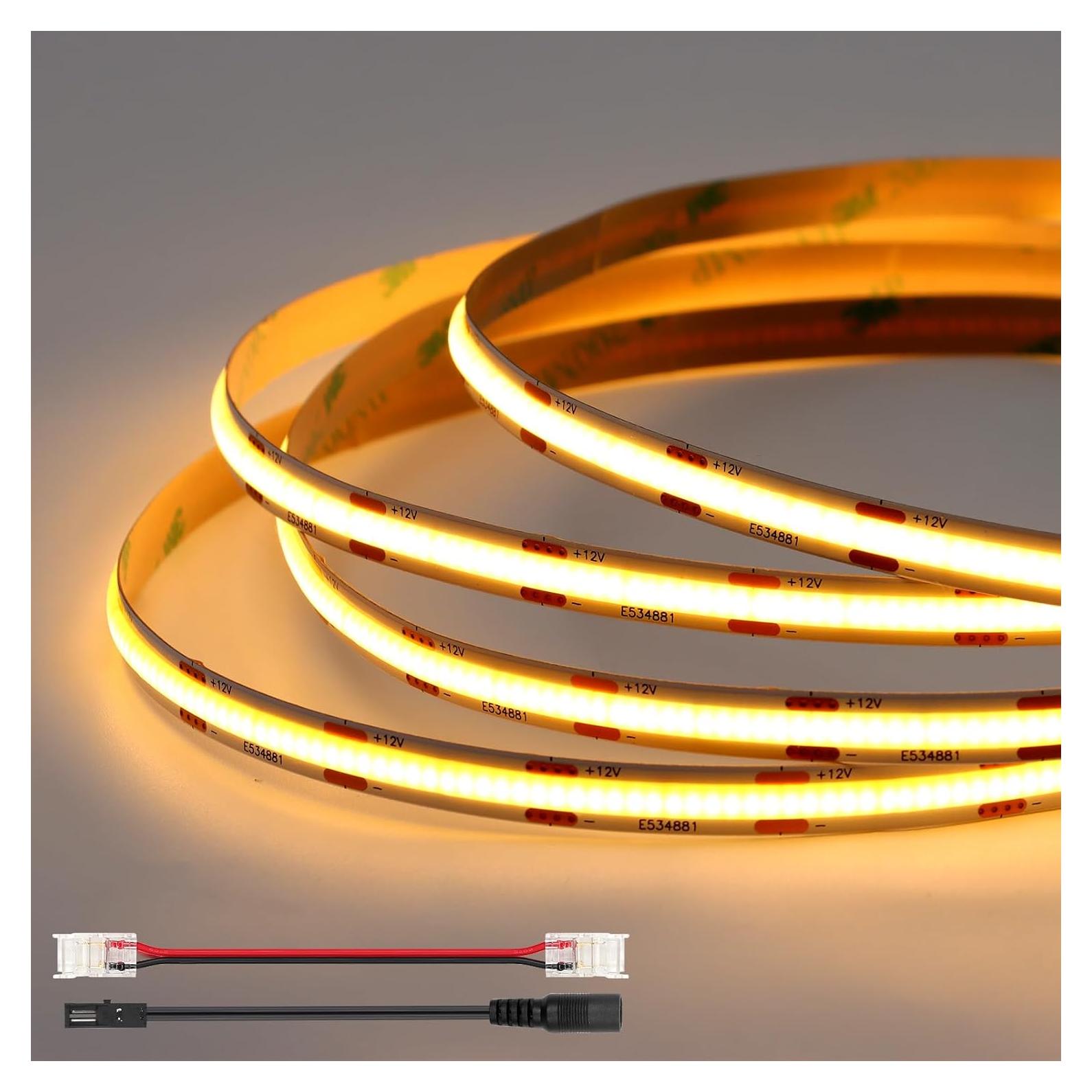 Tira LED COB VST 12V 5m 2700K Regulable IP30 2400 LEDs