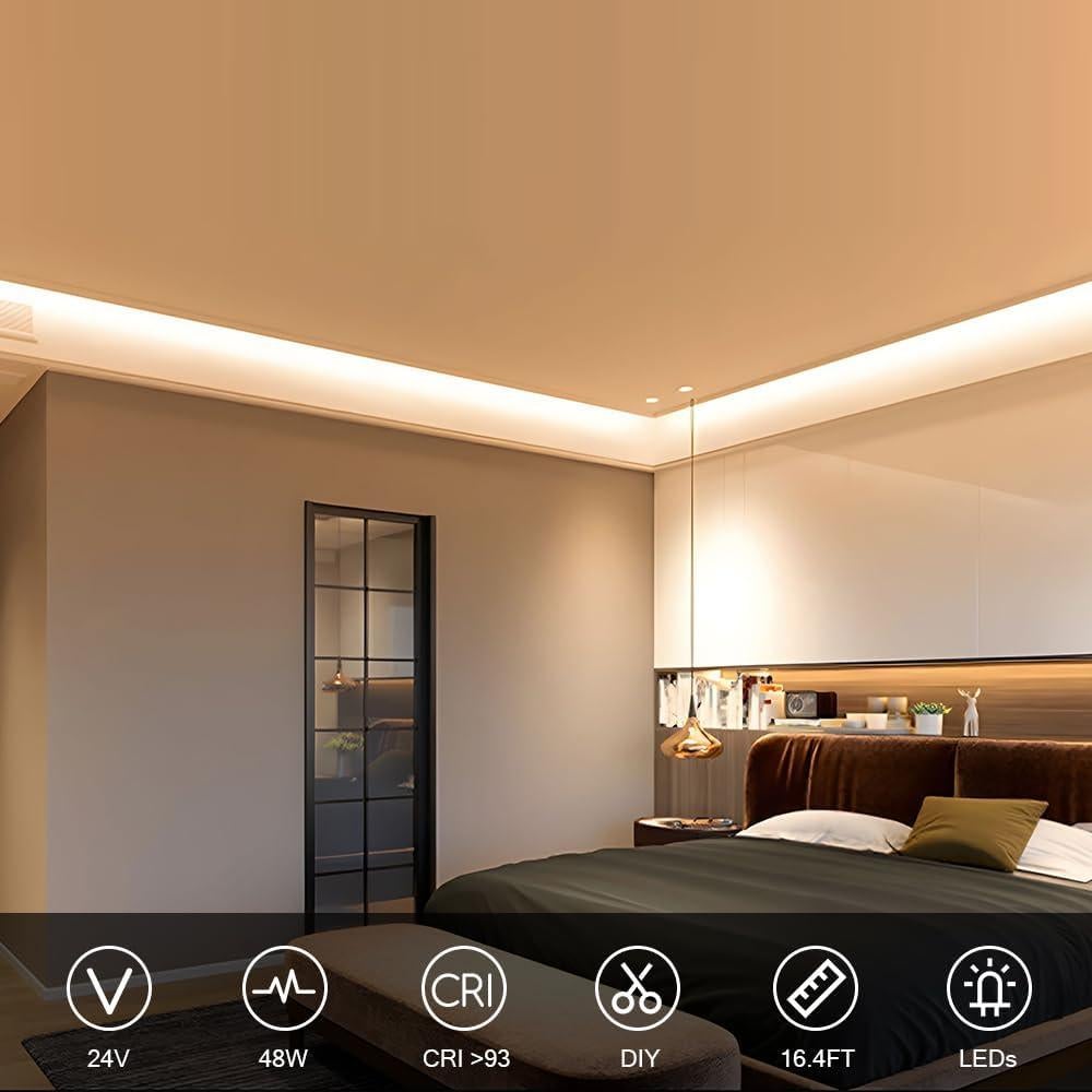 Tira LED COB VST 12V 5m 2700K Regulable IP30 2400 LEDs