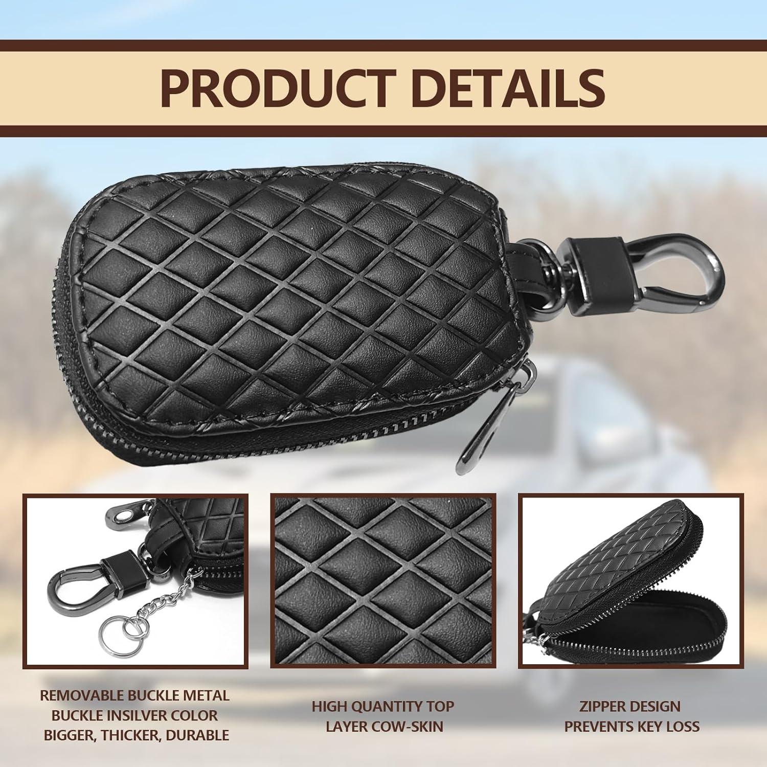 Funda Universal de Llave de Coche Pleoos de Cuero Negro