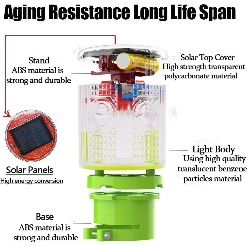 Luz de Advertencia Estroboscópica Solar LEDHOLYT IP65 Blanca