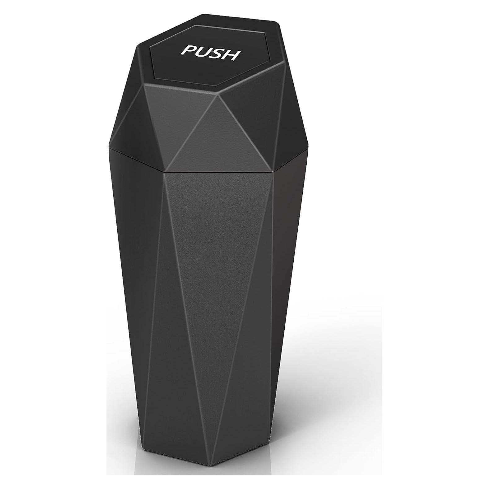 Basurero de coche con tapa XSGJC, mini 5x7.6 cm, negro