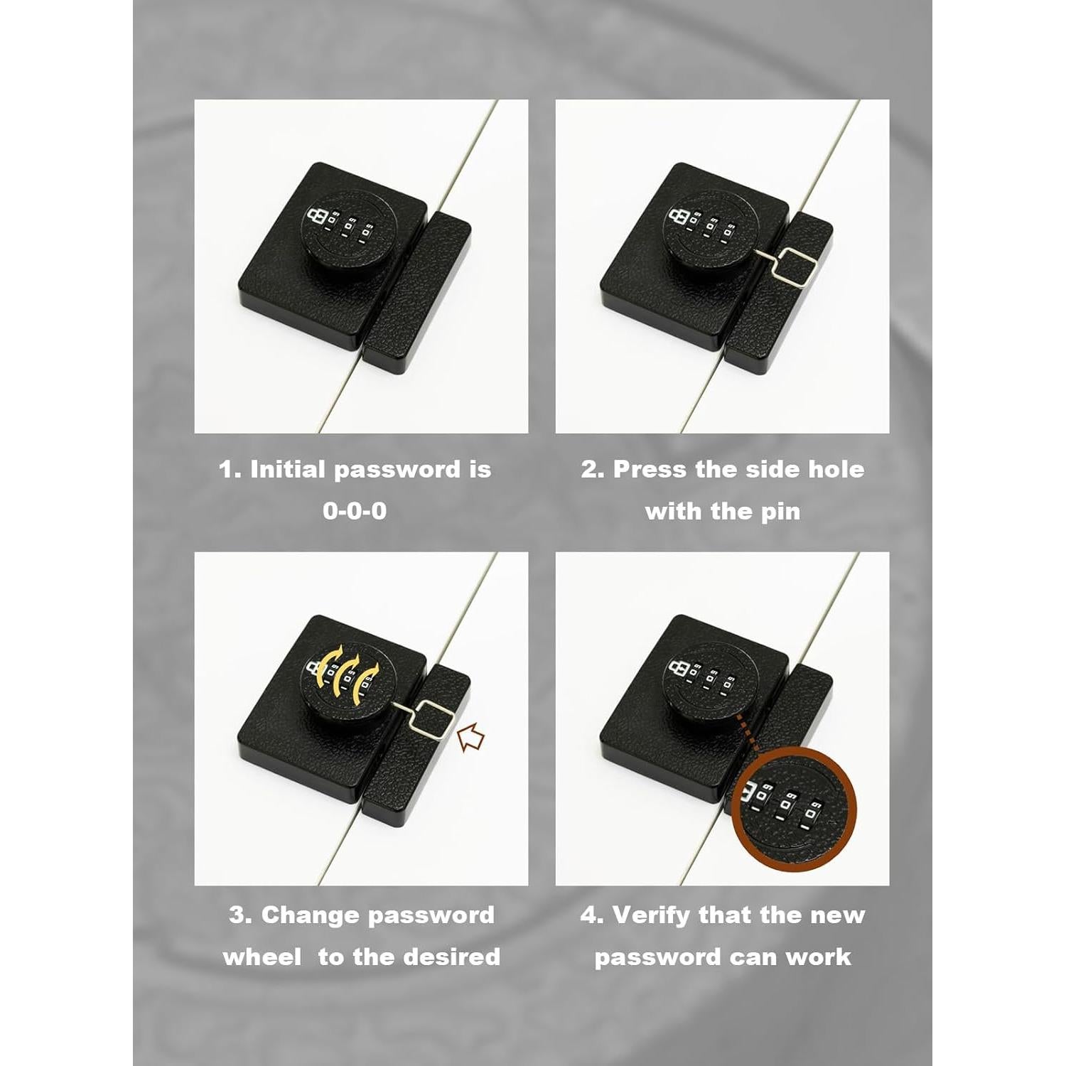 Cerradura de Combinación MAITALO para Gabinete Negro 3 Dígitos