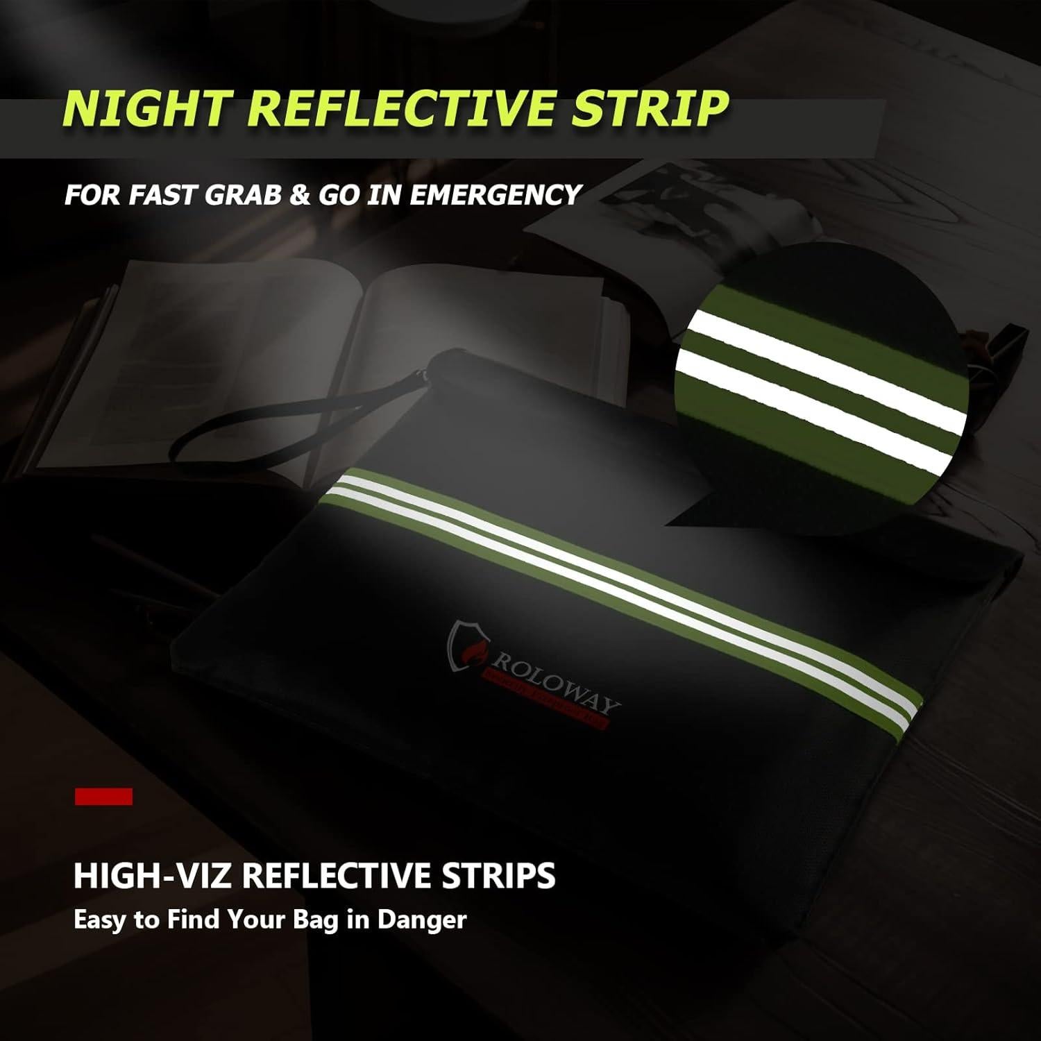 Bolsa Ignífuga ROLOWAY 35.56x27.94cm con Cremallera Negra