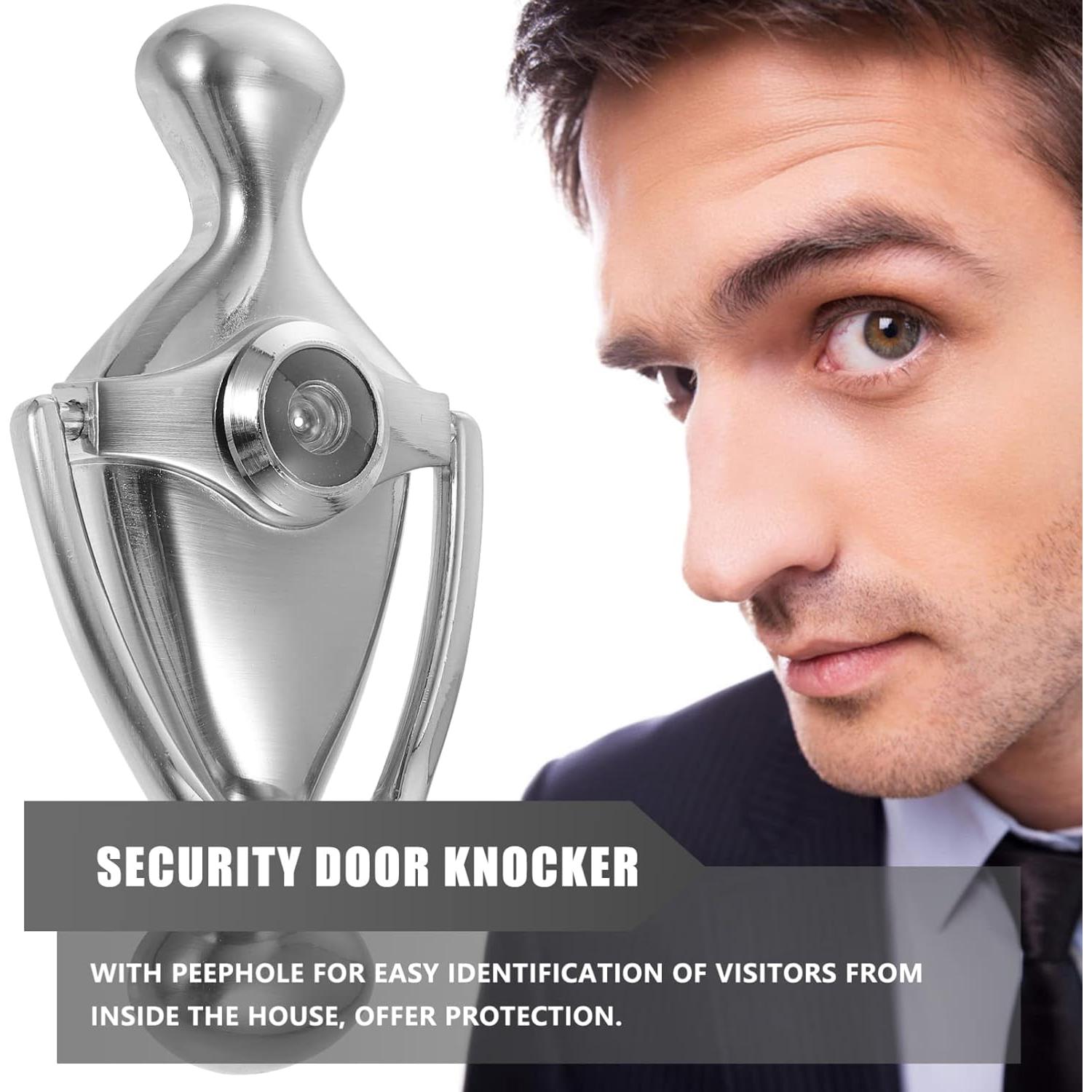 Aldaba de puerta Housoutil con mirilla y visor 160° latón antiguo