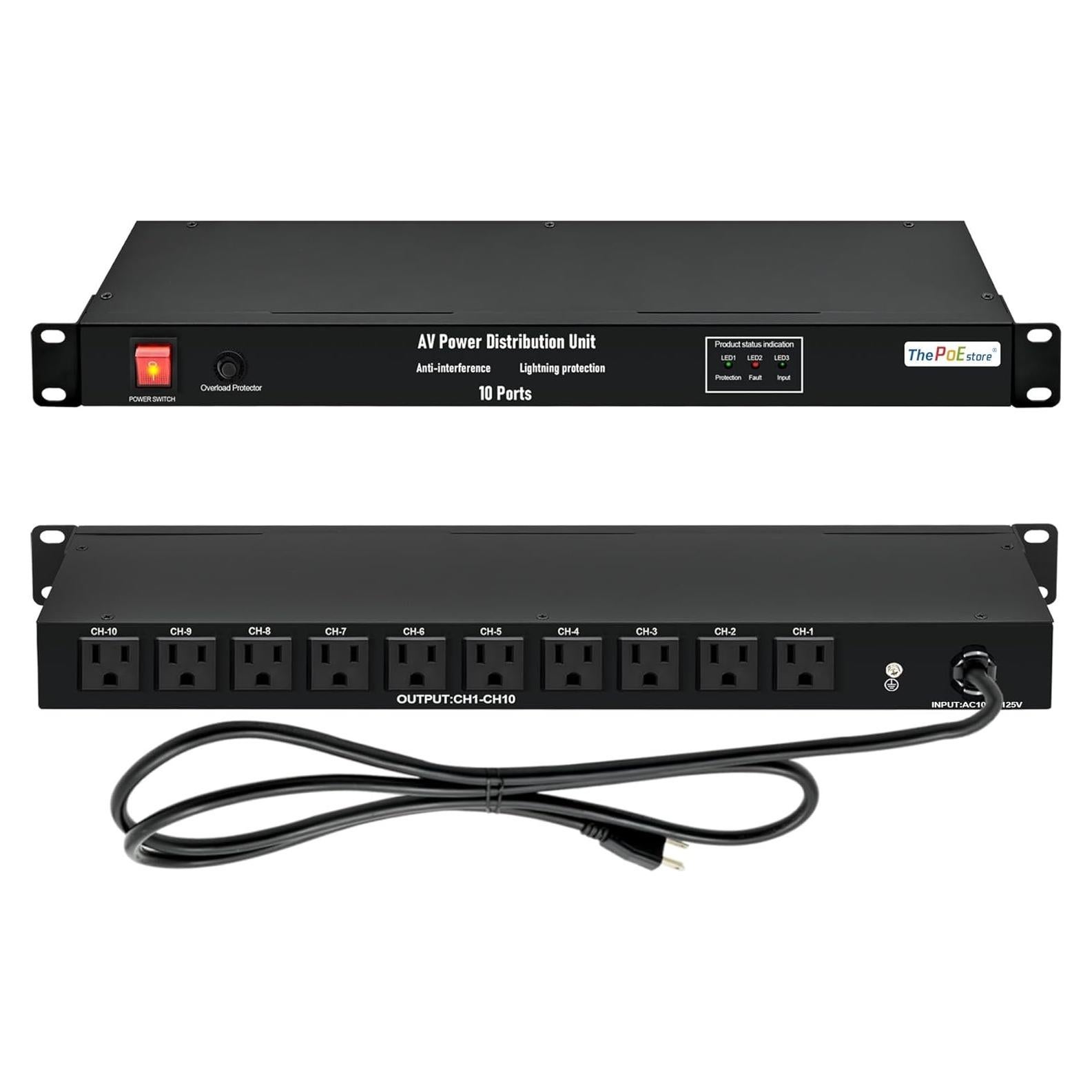 Protector de Sobretensión PDU 10 Salidas ThePoEstore 3600J