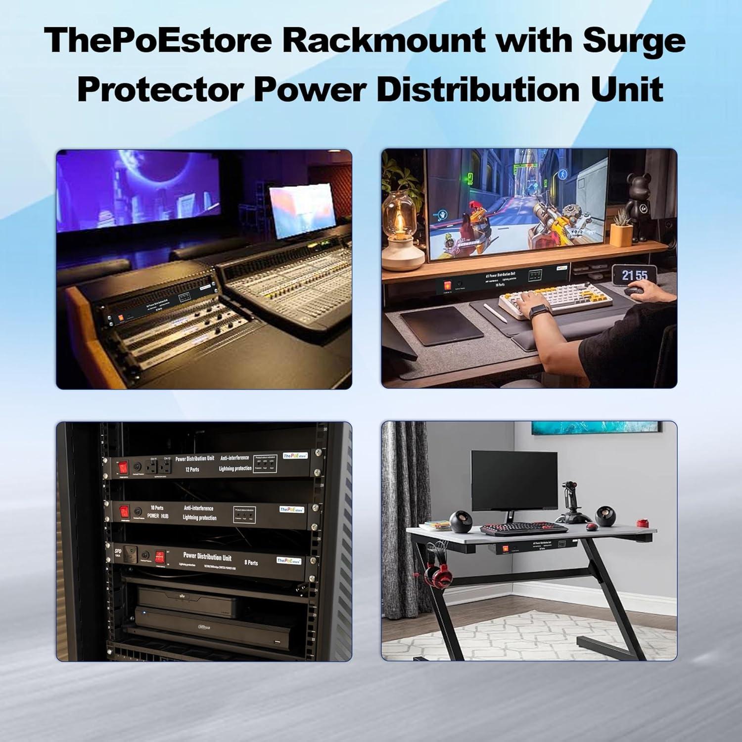 Protector de Sobretensión PDU 10 Salidas ThePoEstore 3600J