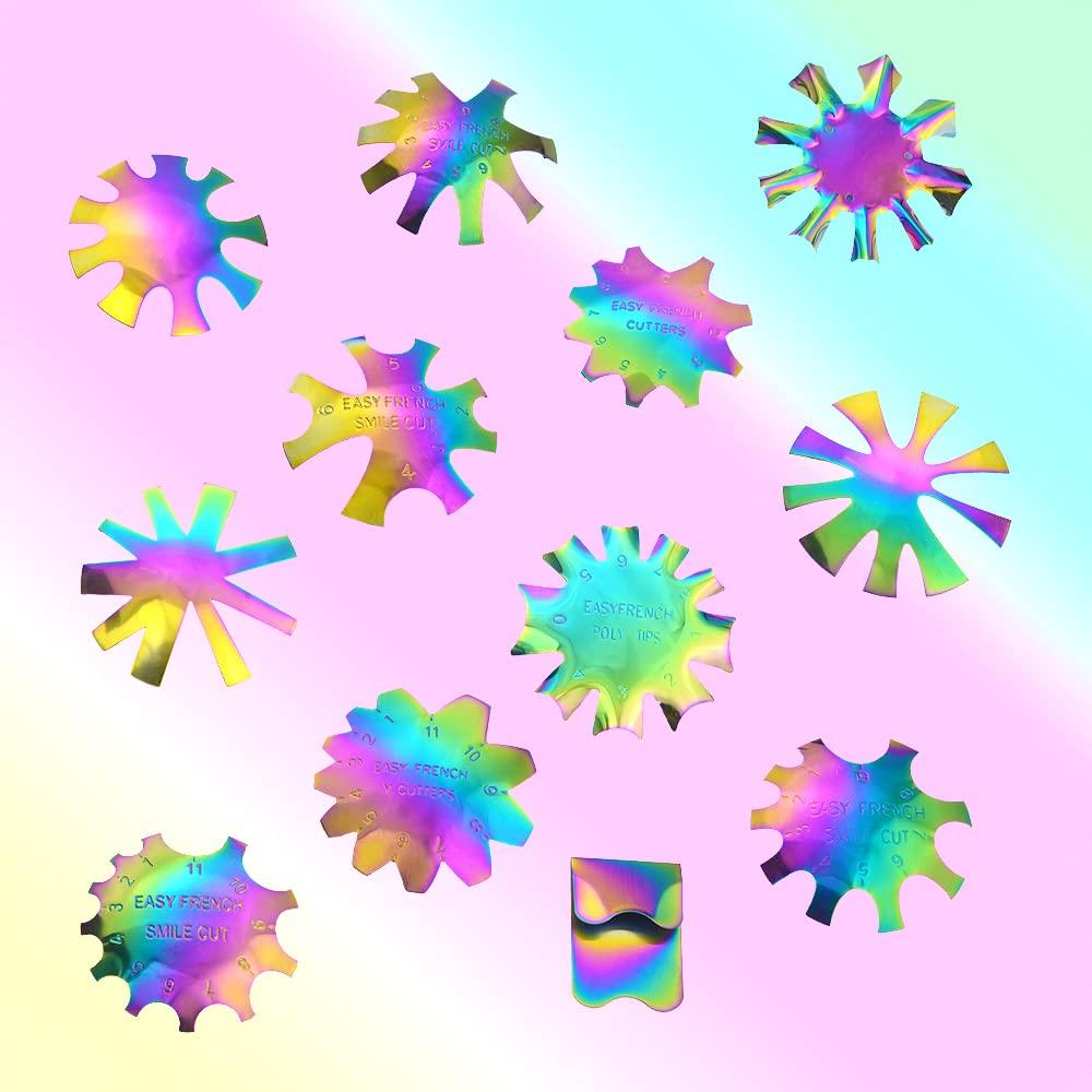 Kit 12 Cortadores de Uñas Francesas XINMEIWEN Arcoíris