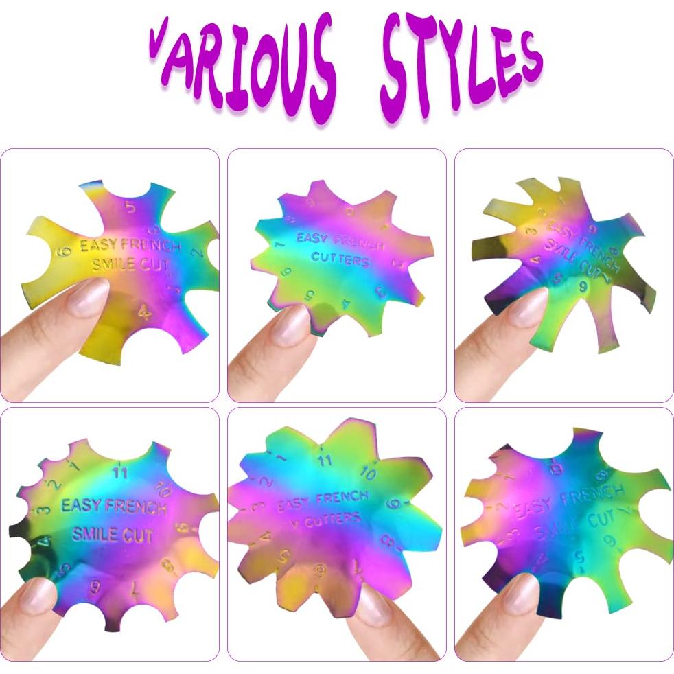 Kit 12 Cortadores de Uñas Francesas XINMEIWEN Arcoíris