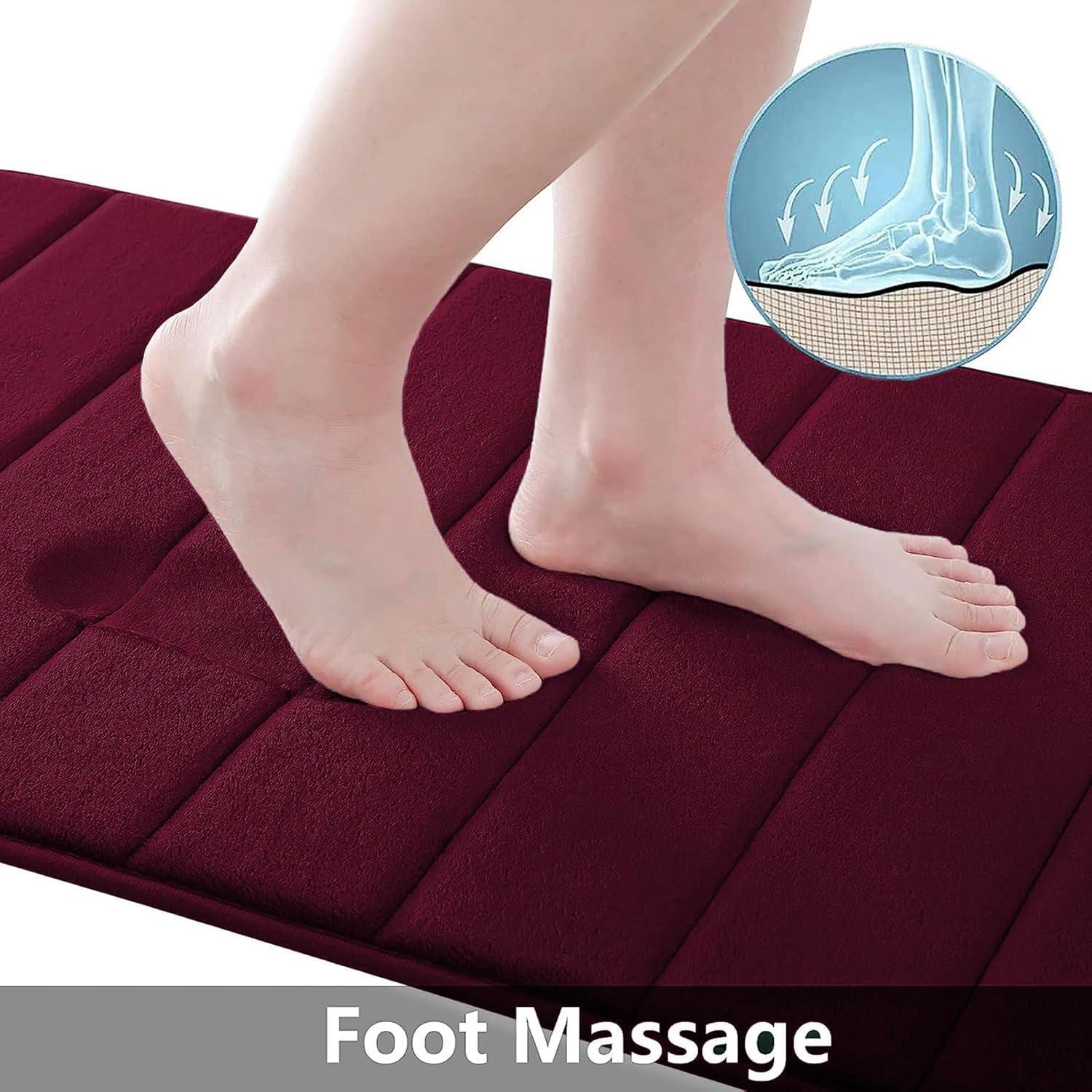 Juego de Alfombrillas de Baño Buganda 2 Piezas Espuma Memoria Burdeos