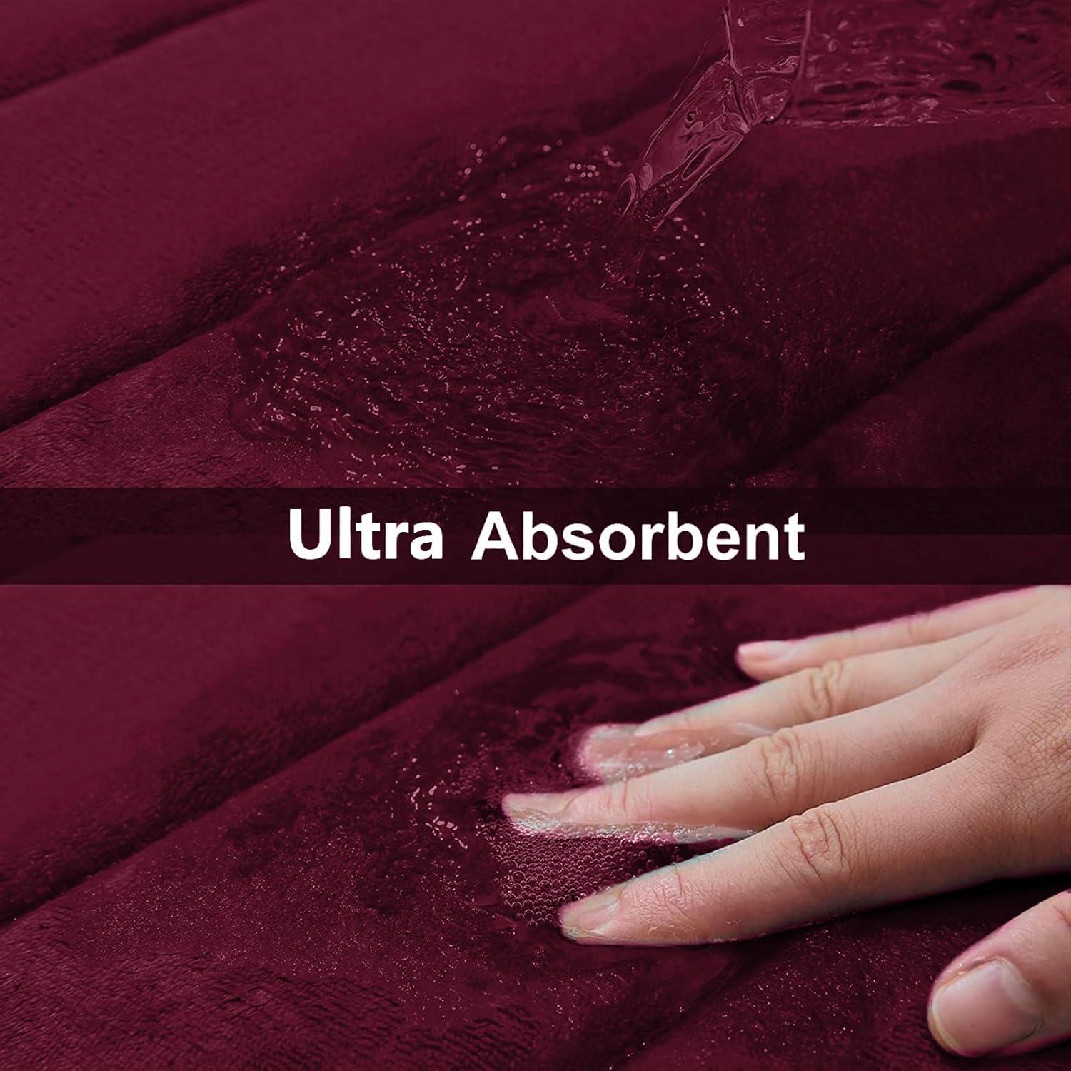 Juego de Alfombrillas de Baño Buganda 2 Piezas Espuma Memoria Burdeos